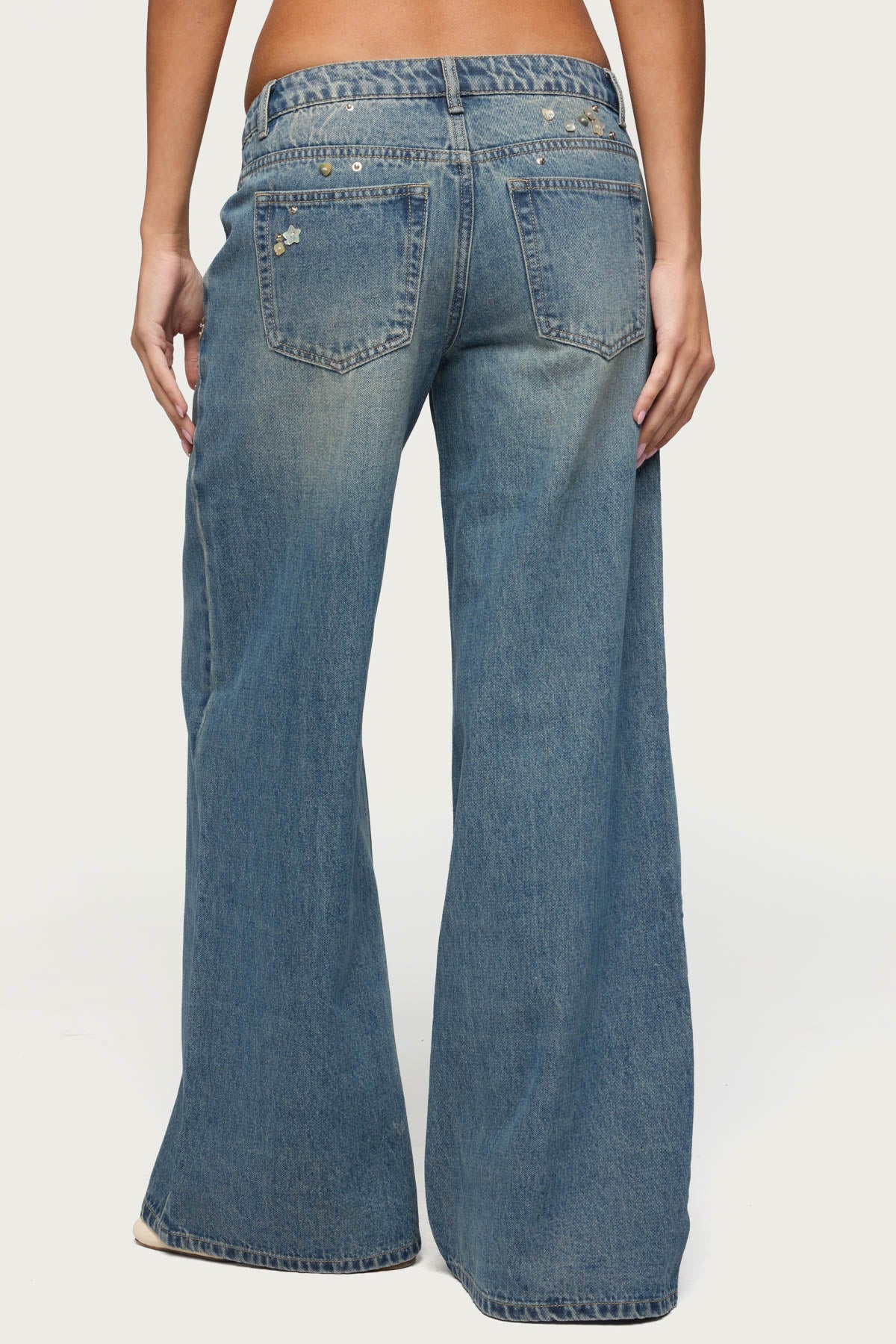 Mahlia Button Low Rise Baggy Jeans - Image 5