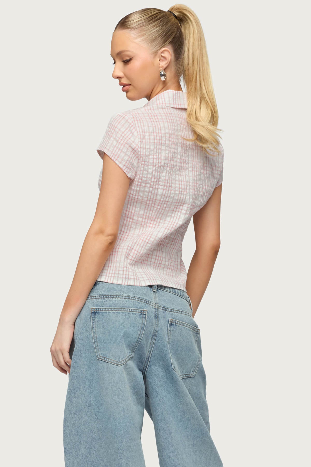 Naiah Plaid Tailored Button Up Shirt - Image 5