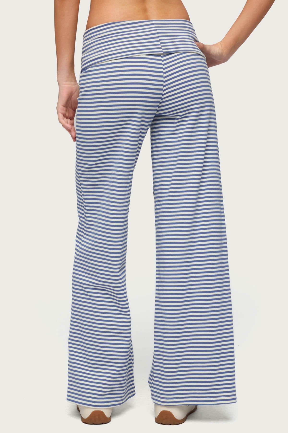 Petite Lilah Striped Fold Over Pants - Image 4