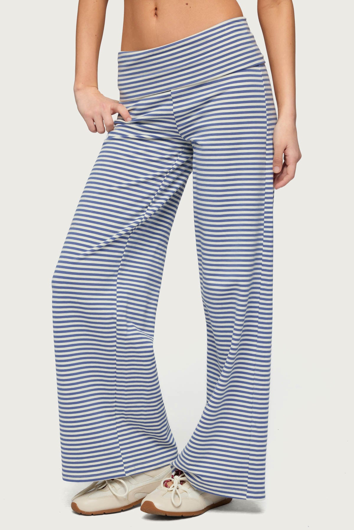 Petite Lilah Striped Fold Over Pants - Image 3