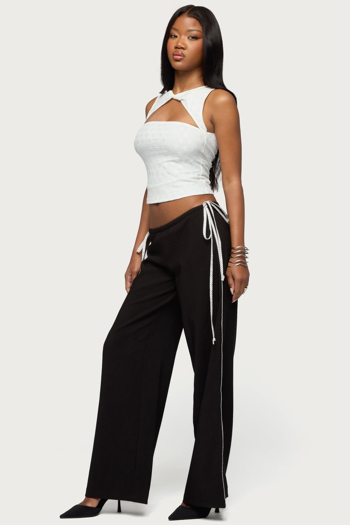 Mikah Dotted Ribbon Wide Leg Pants - Image 5