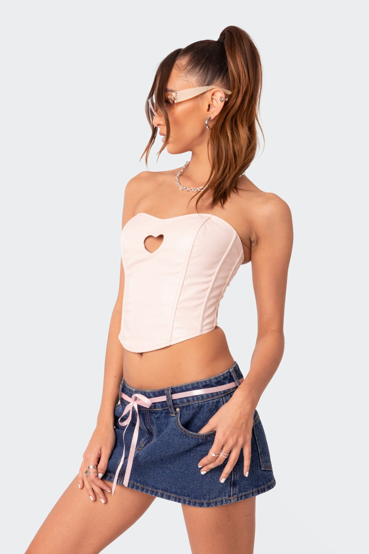 Heartthrob Faux Leather Lace Up Corset - Image 4