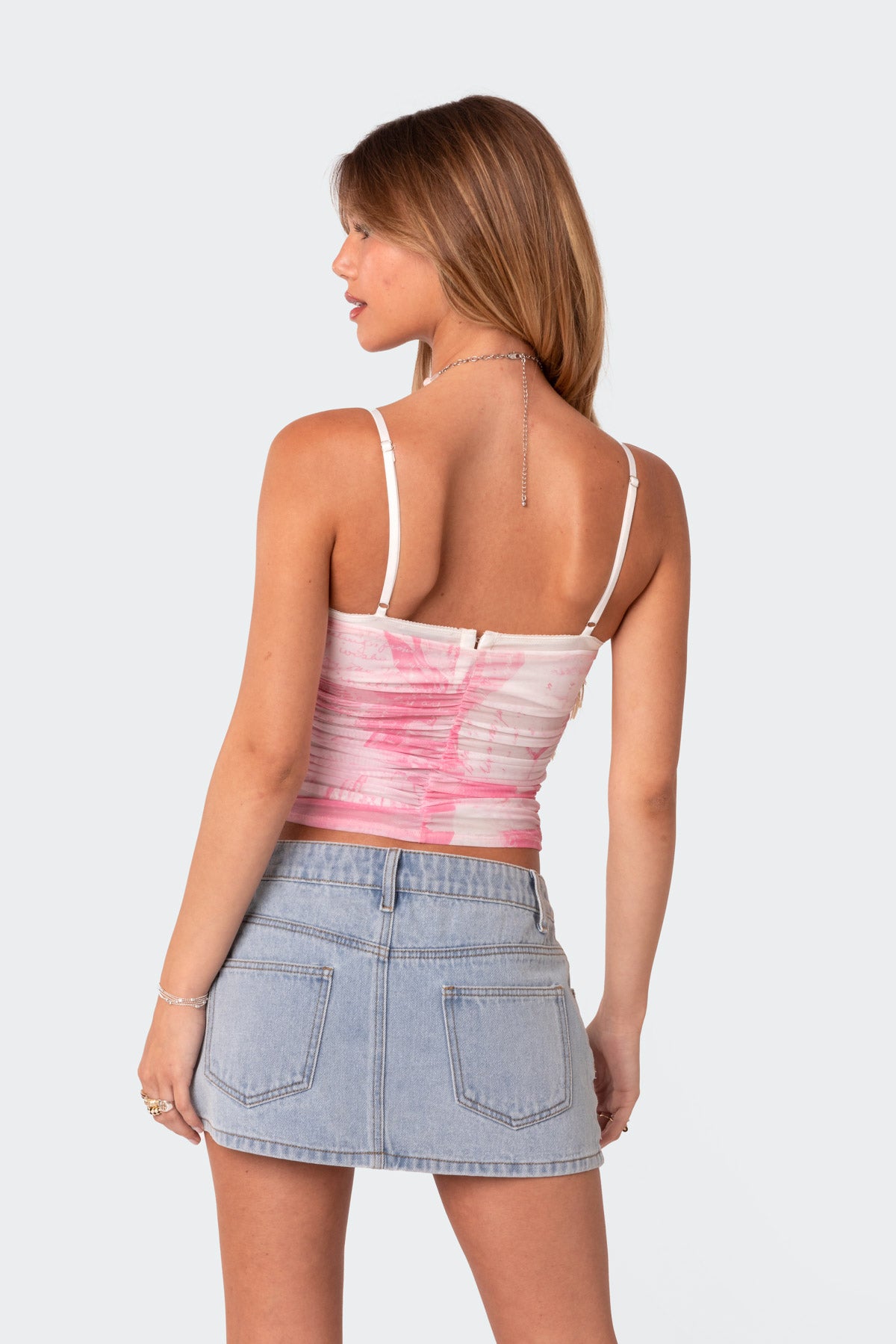 Evelyn Printed Mesh Bra Top - Image 4