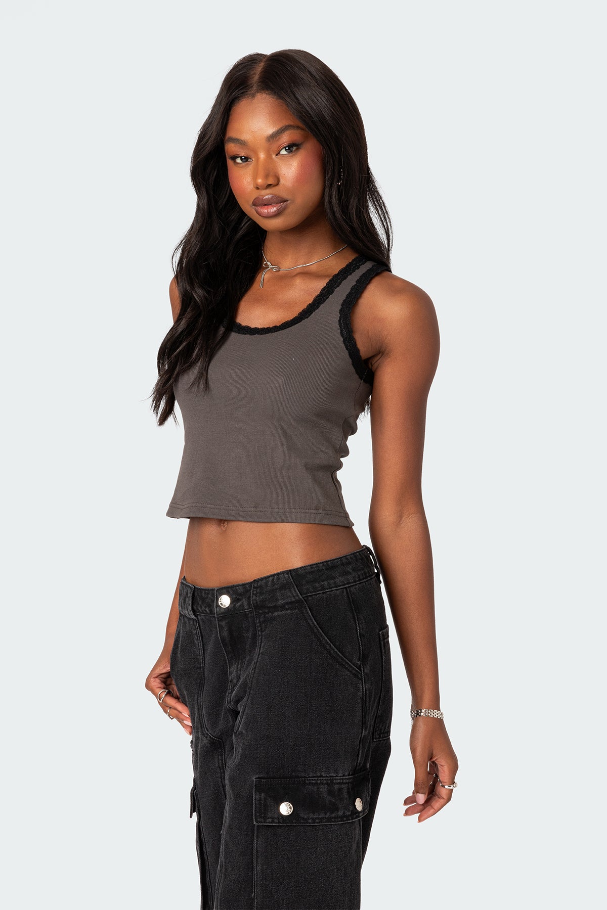 Alix Lacey Ribbed Tank Top - Image 3
