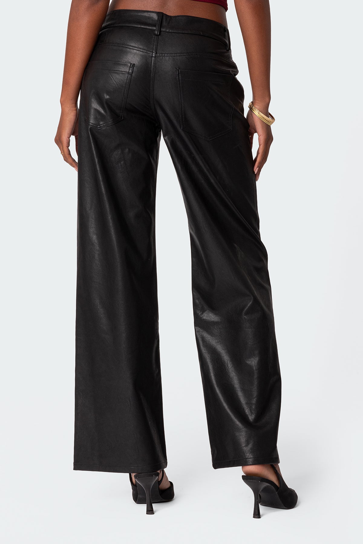 Faux Leather Straight Leg Pants - Image 4