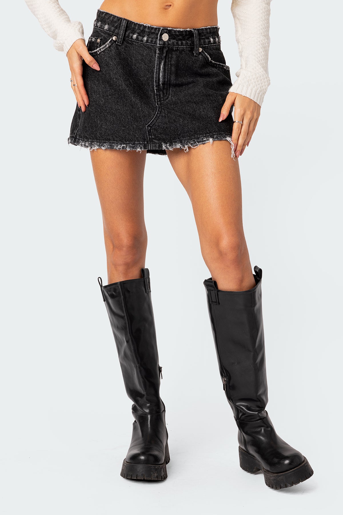 Scarlett Washed Denim Mini Skirt - Image 2