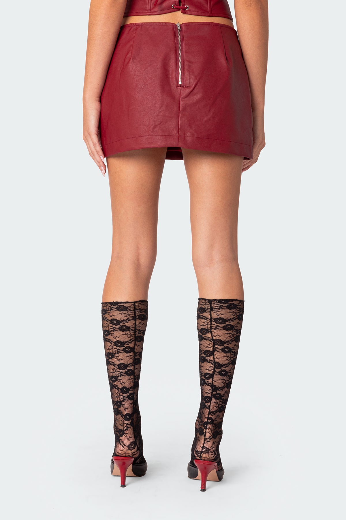 Aster Faux Leather Mini Skirt - Image 4