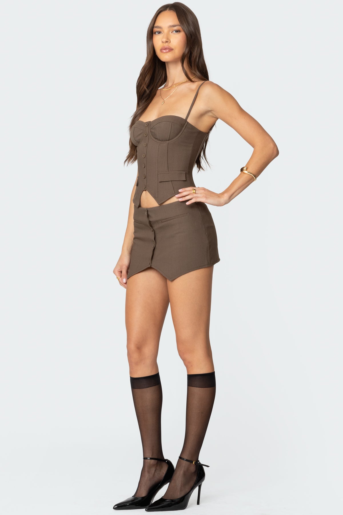 Ellis Buttoned Up Mini Skort - Image 3