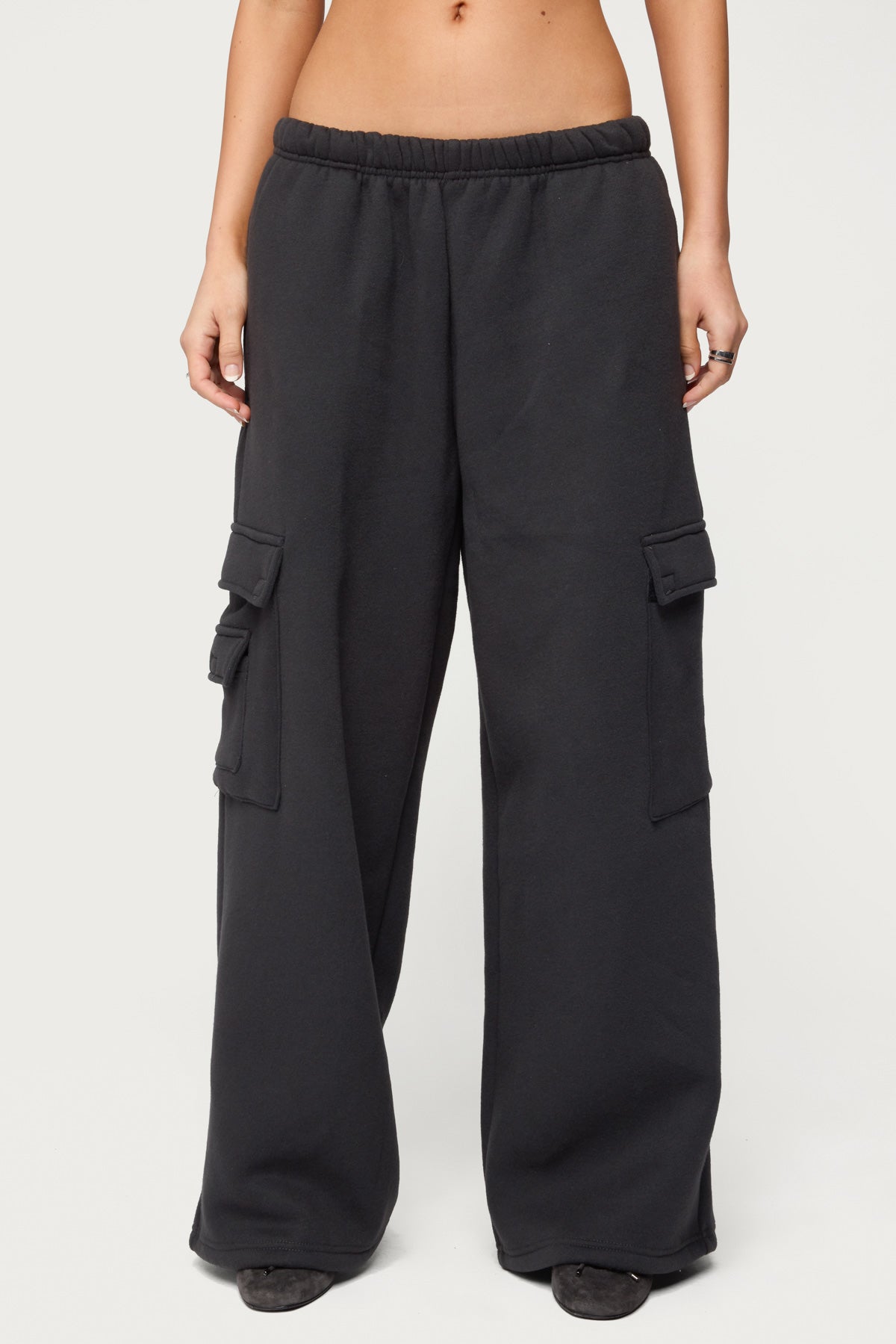 Petite Wide Leg Cargo Sweatpants - Image 2