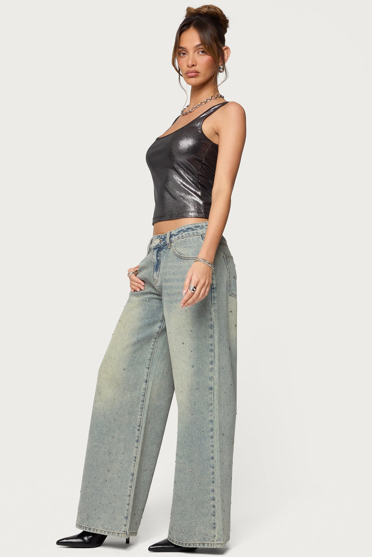 Laidie Metallic Tank Top - Image 4