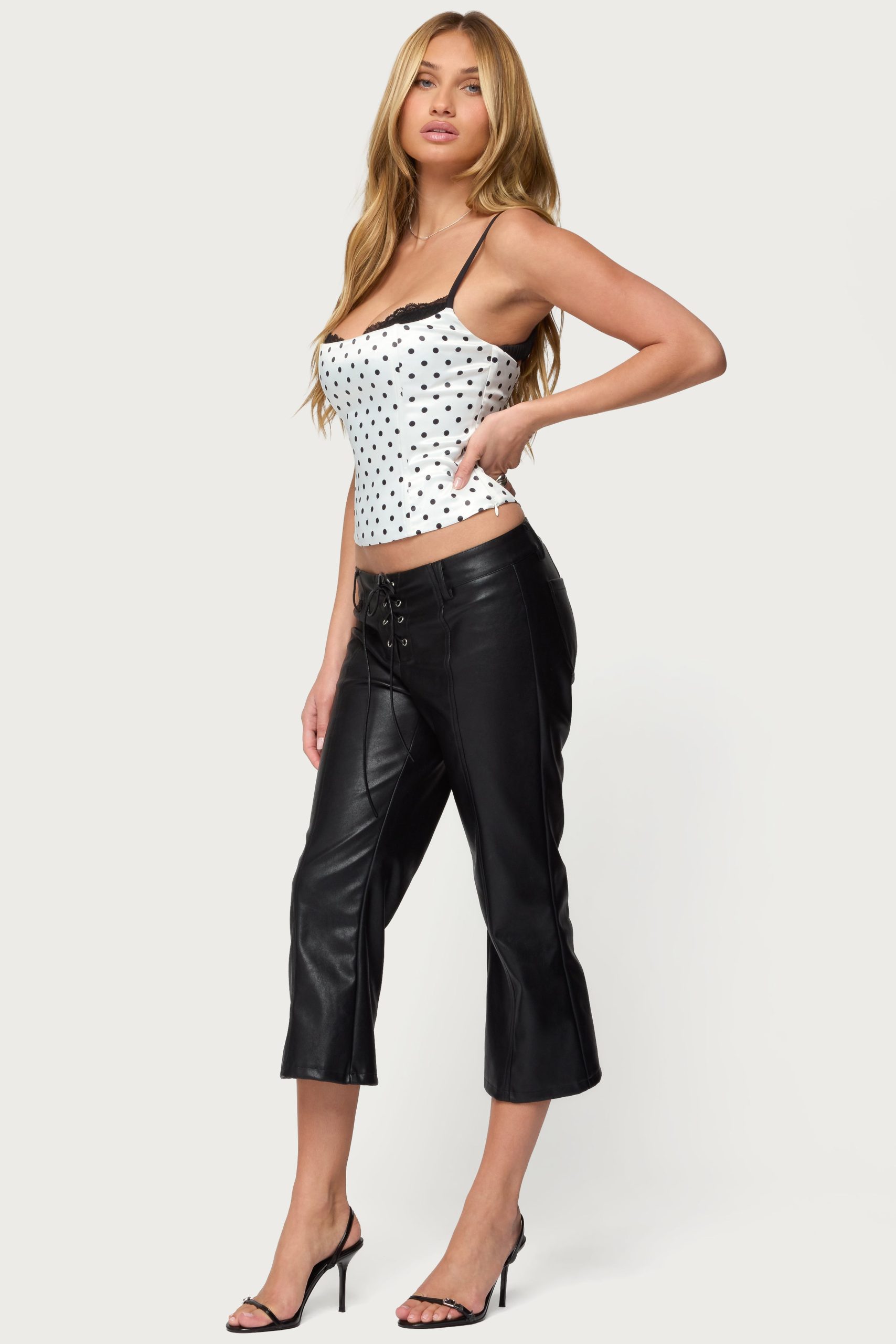 Polka Dot Layered Lacey Bra Corset - Image 5
