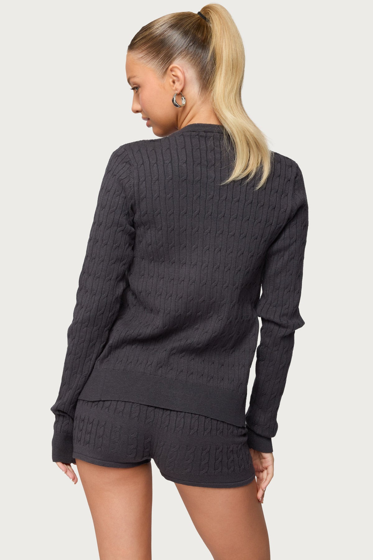 Nella Cable Knit Button Up Cardigan - Image 4