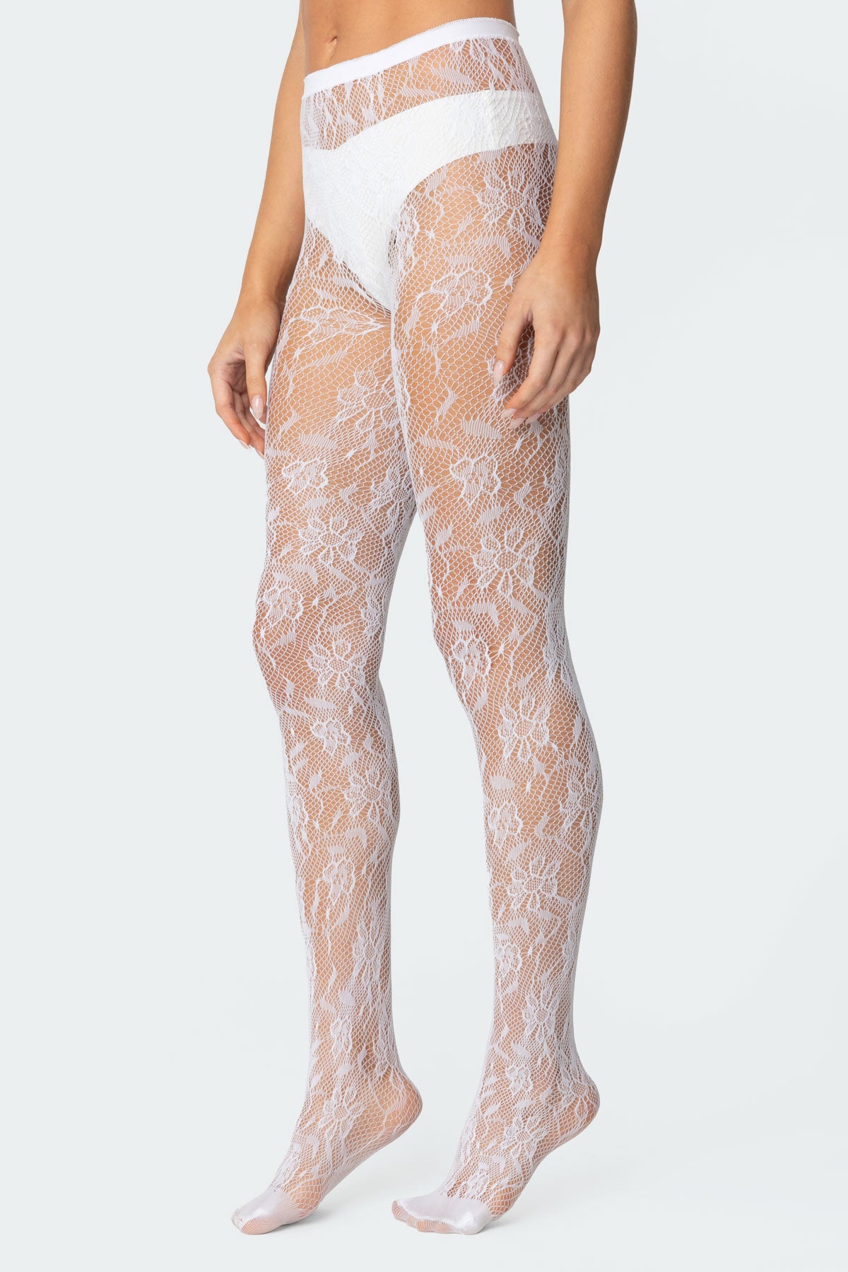Lacey Fishnet Tights - Image 2