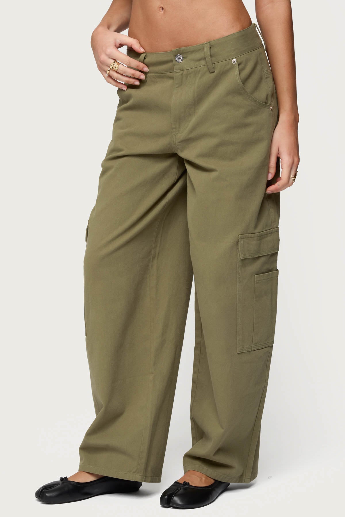 Jadah Low Rise Baggy Cargo Pants - Image 2