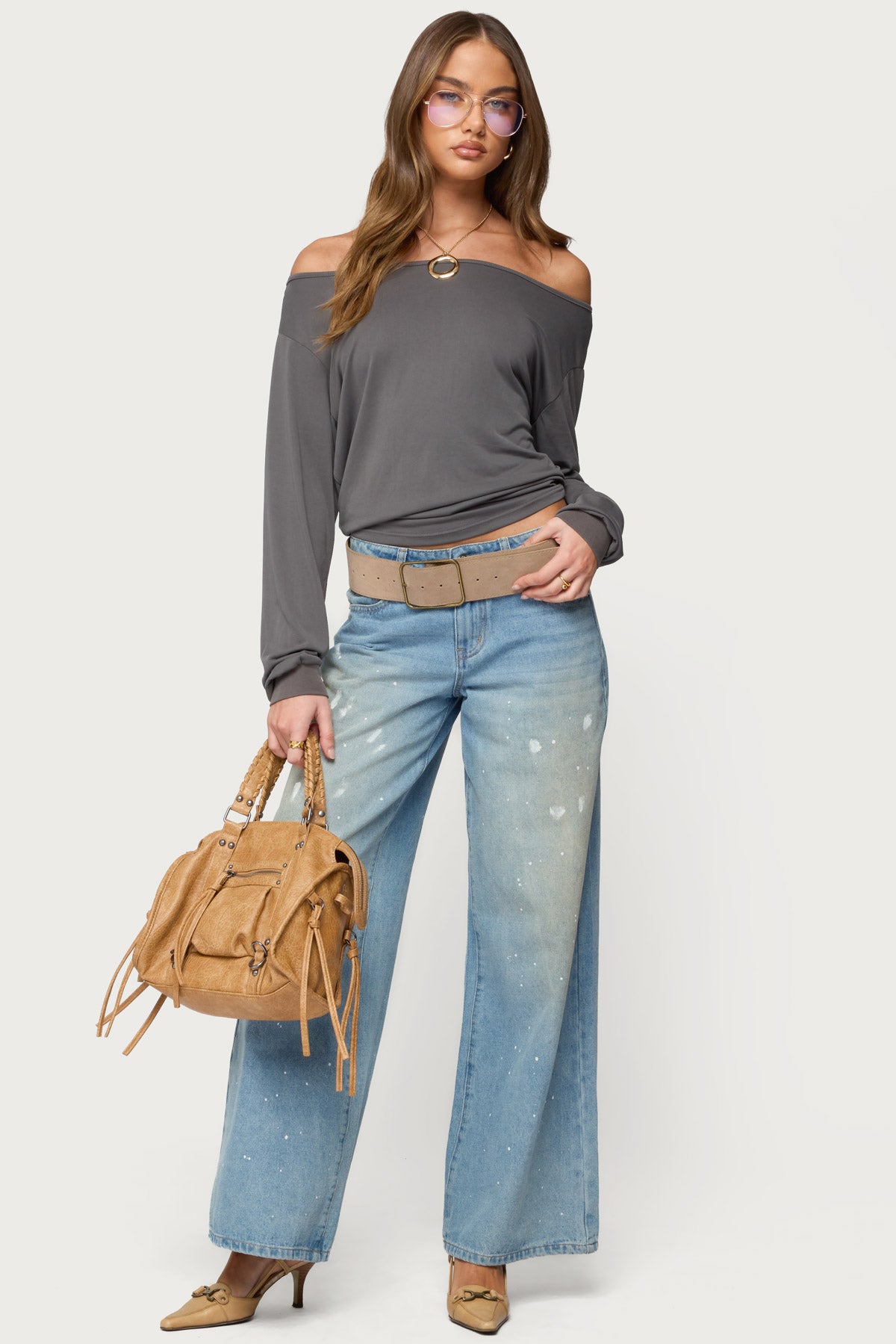 Nannie Off Shoulder Oversized Top - Image 2