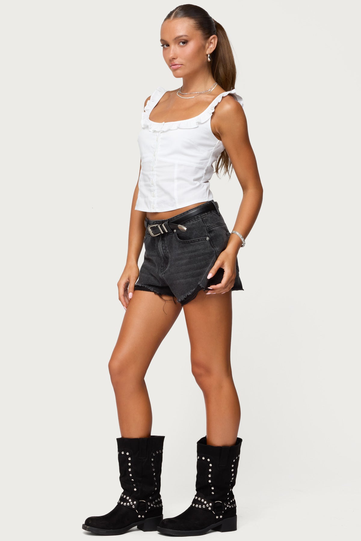 Fern Mid Rise Denim Shorts - Image 3