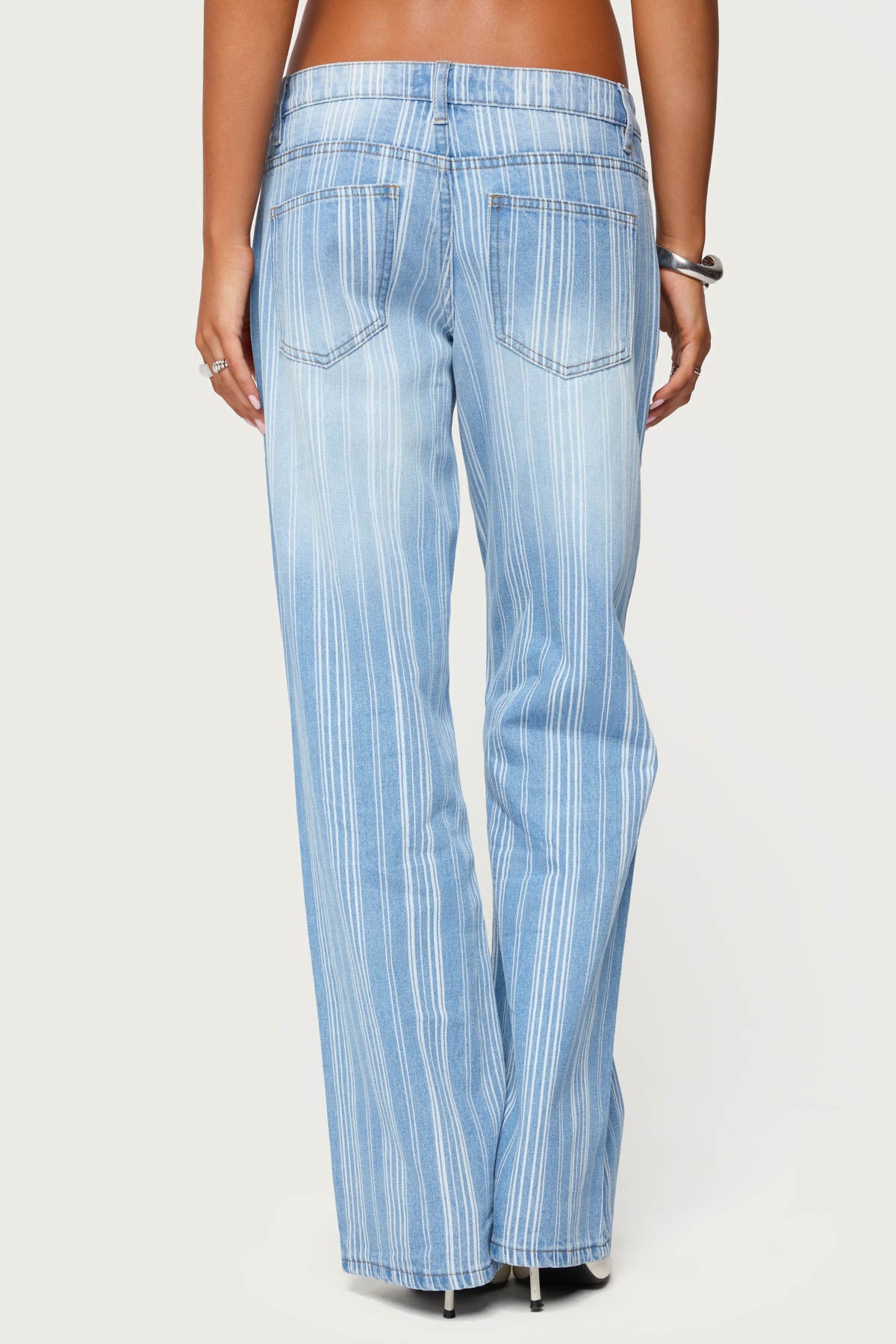 Tera Striped Low Rise Straight Leg Jeans - Image 5