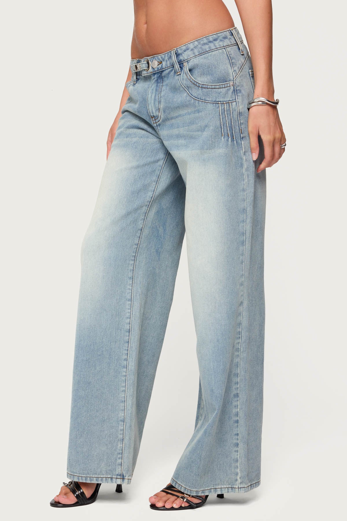 Celia Washed Low Rise Baggy Jeans - Image 4