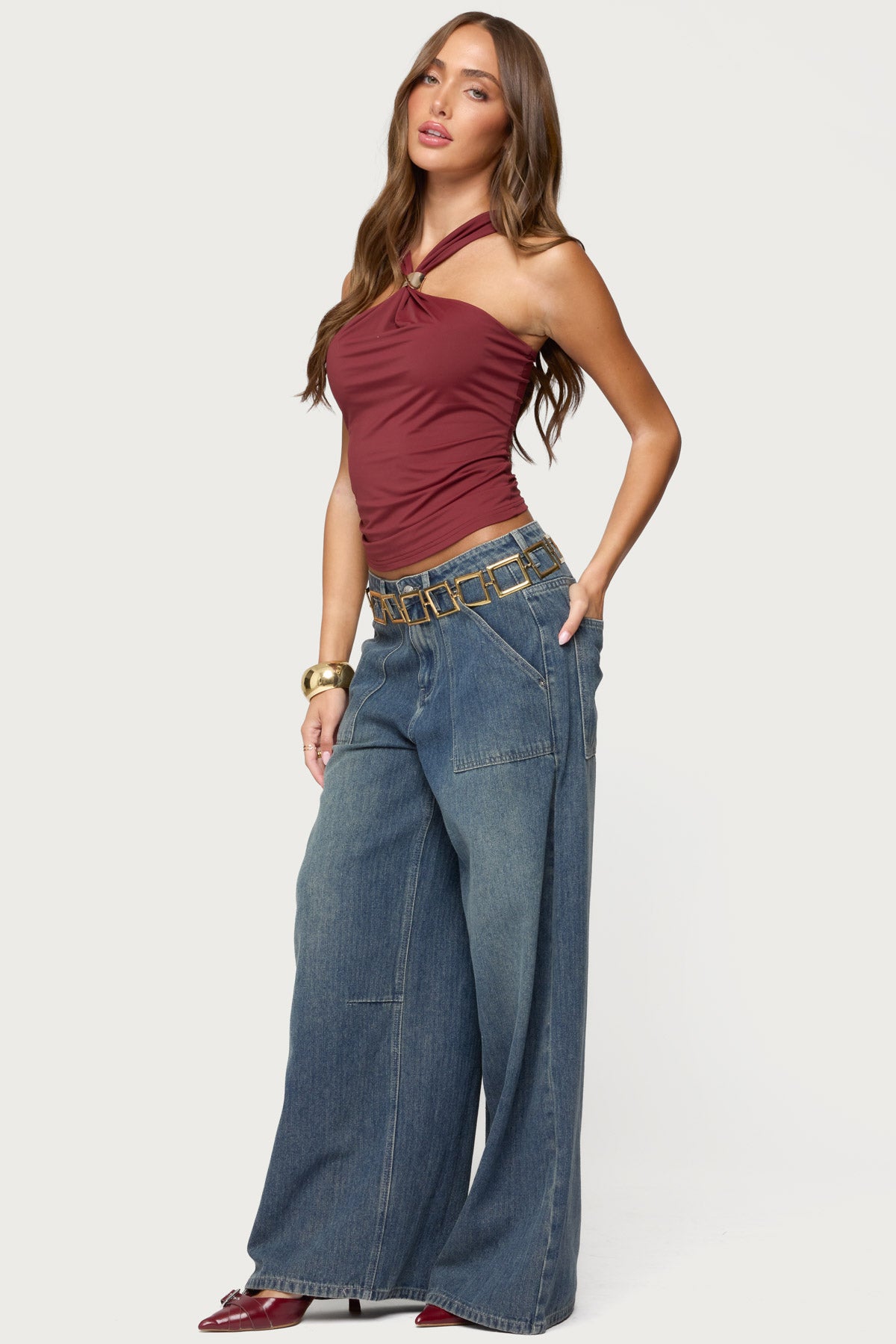 Cielle Wide Strap Gathered Top - Image 4