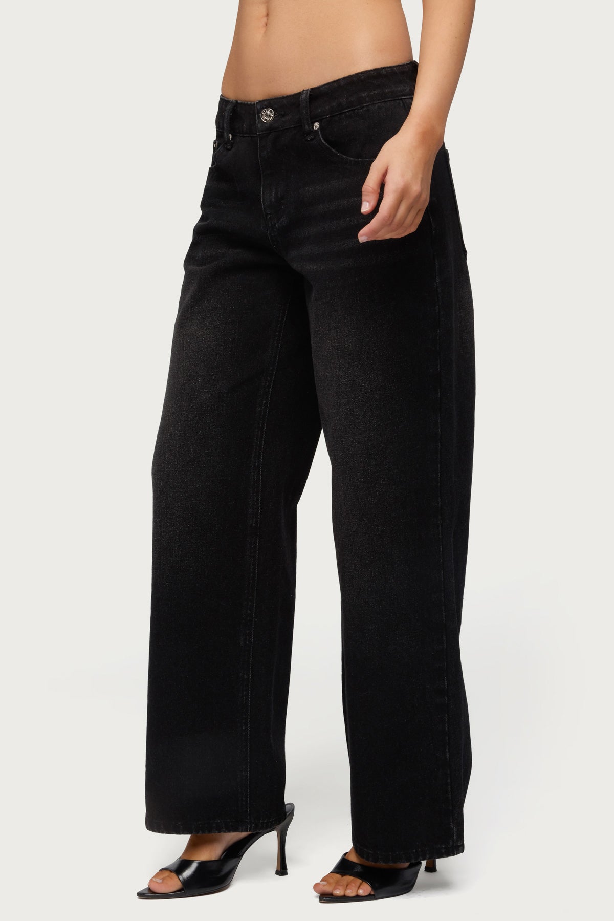 Petite Raelynn Washed Low Rise Baggy Jeans - Image 4