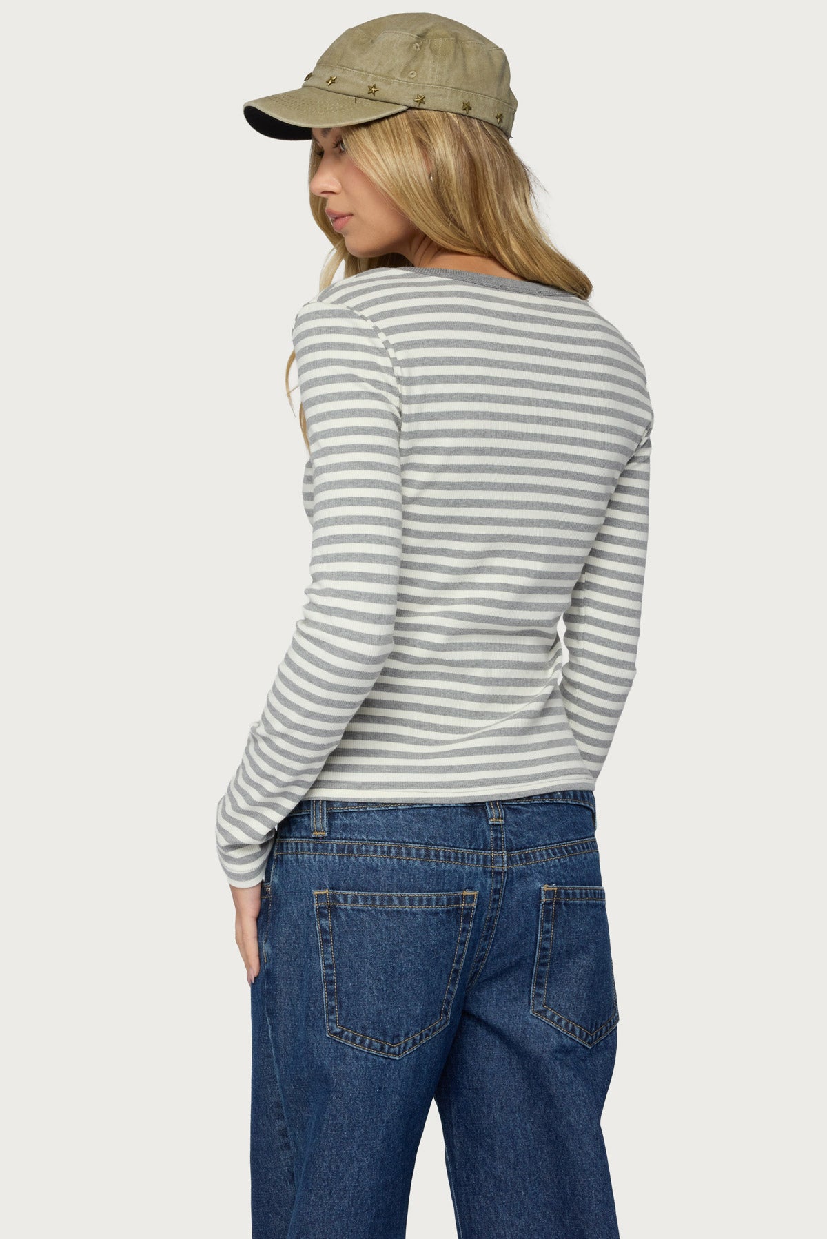 Roma Striped Henley Top - Image 5