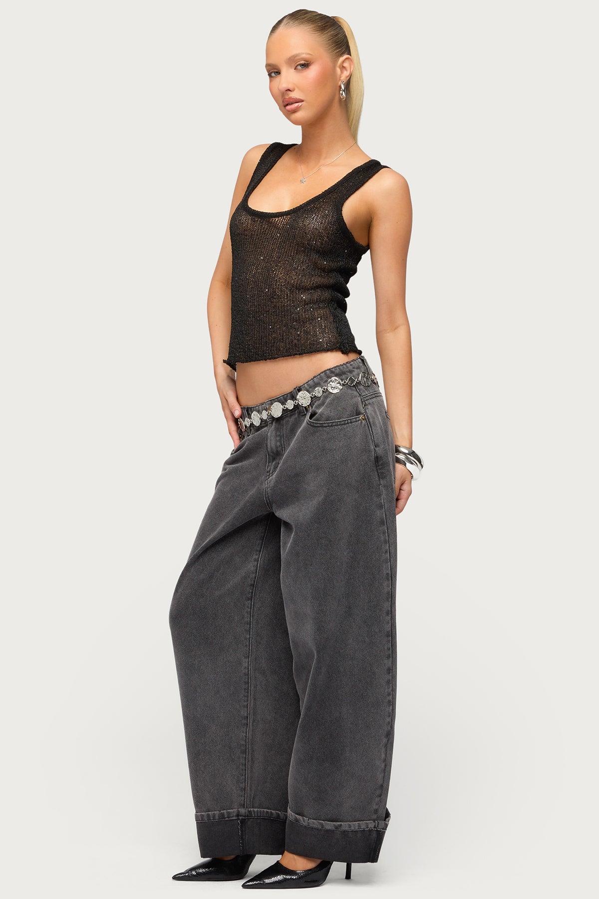 Petite Kella Low Rise Baggy Jeans - Image 3