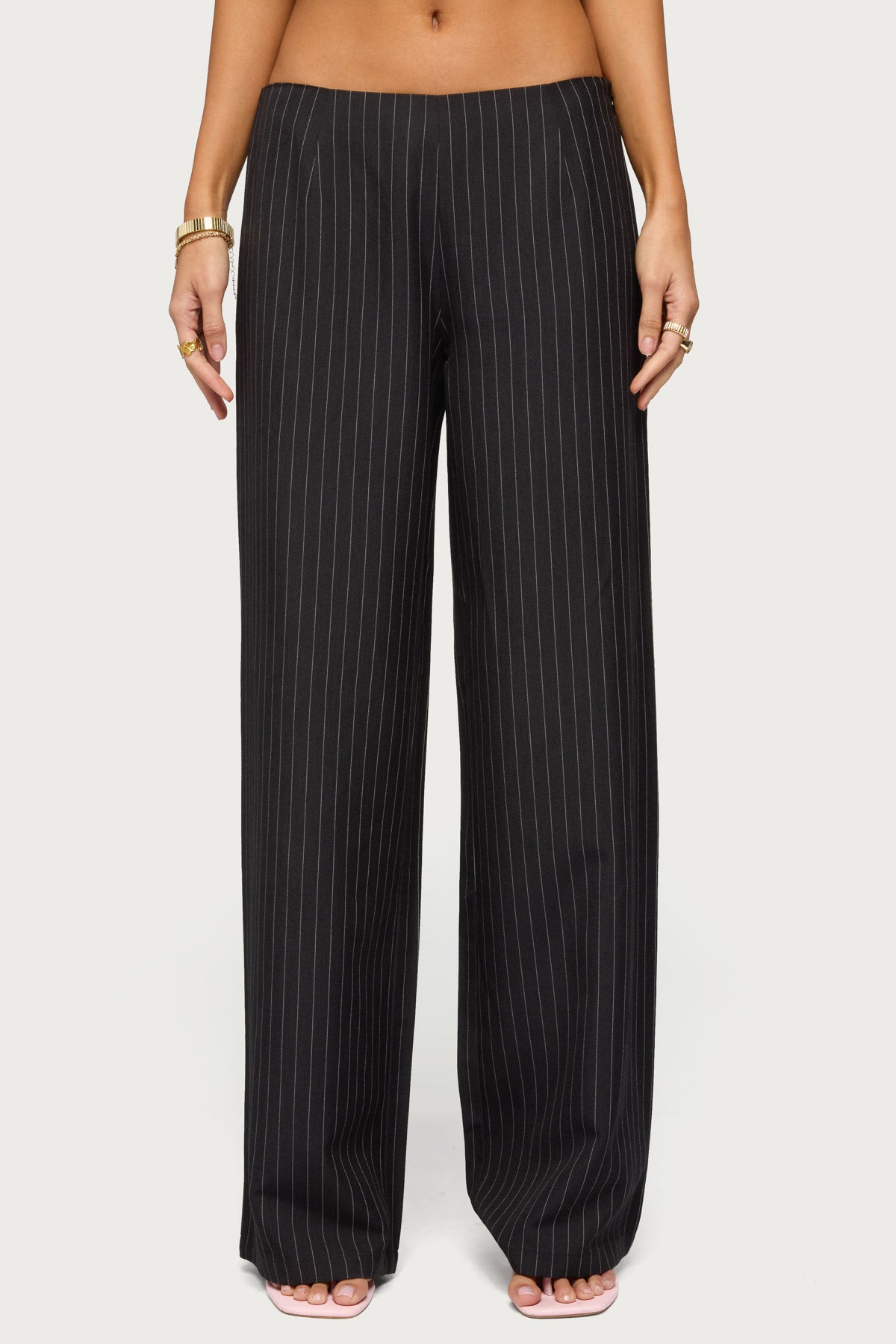 Kerie Pinstripe Low Rise Pants - Image 2
