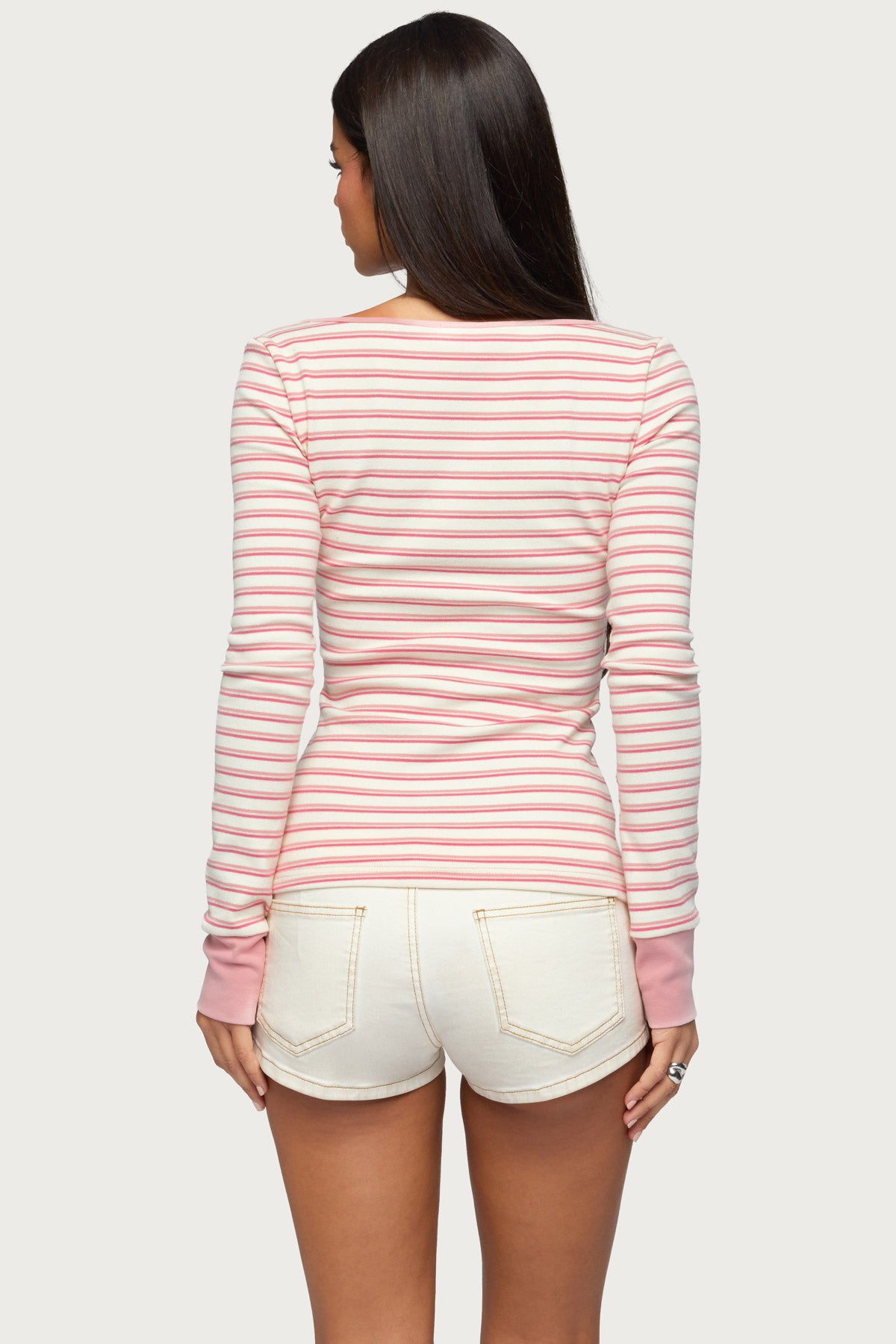 Jaida Striped Henley Top - Image 5