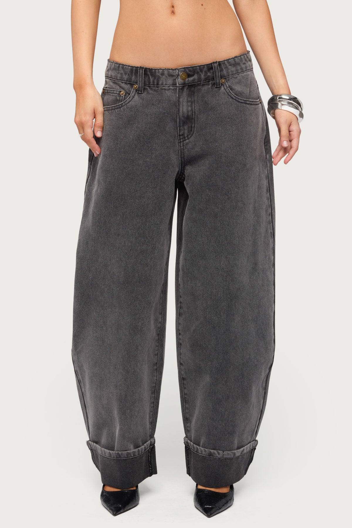 Petite Kella Low Rise Baggy Jeans - Image 2