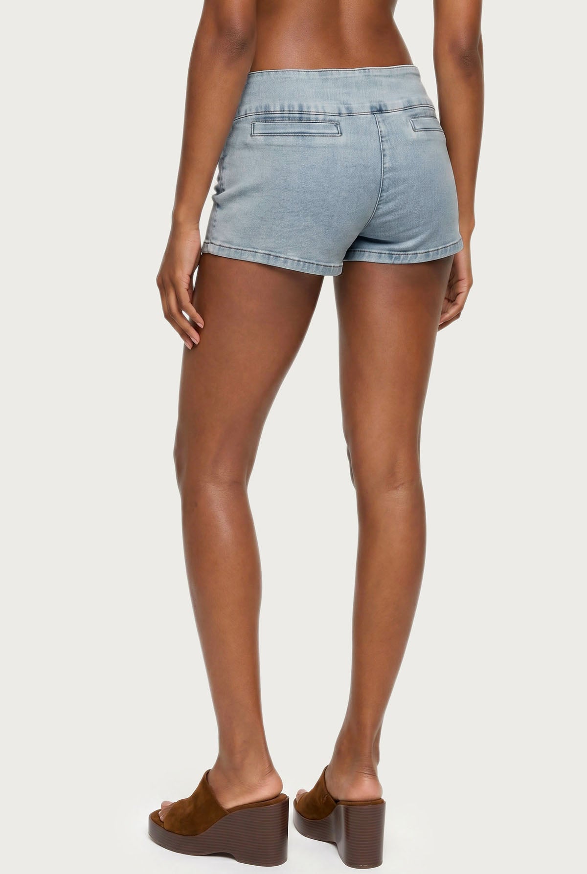 Zaida Stretchy Denim Micro Shorts - Image 4