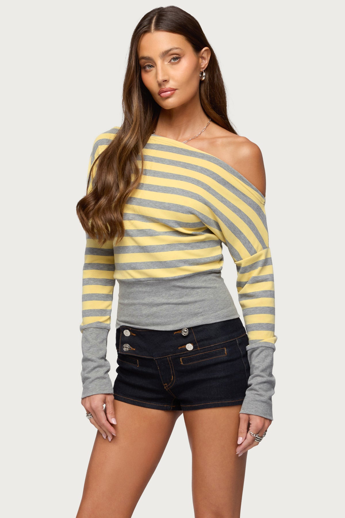 Marniee Striped Off Shoulder Top - Image 3
