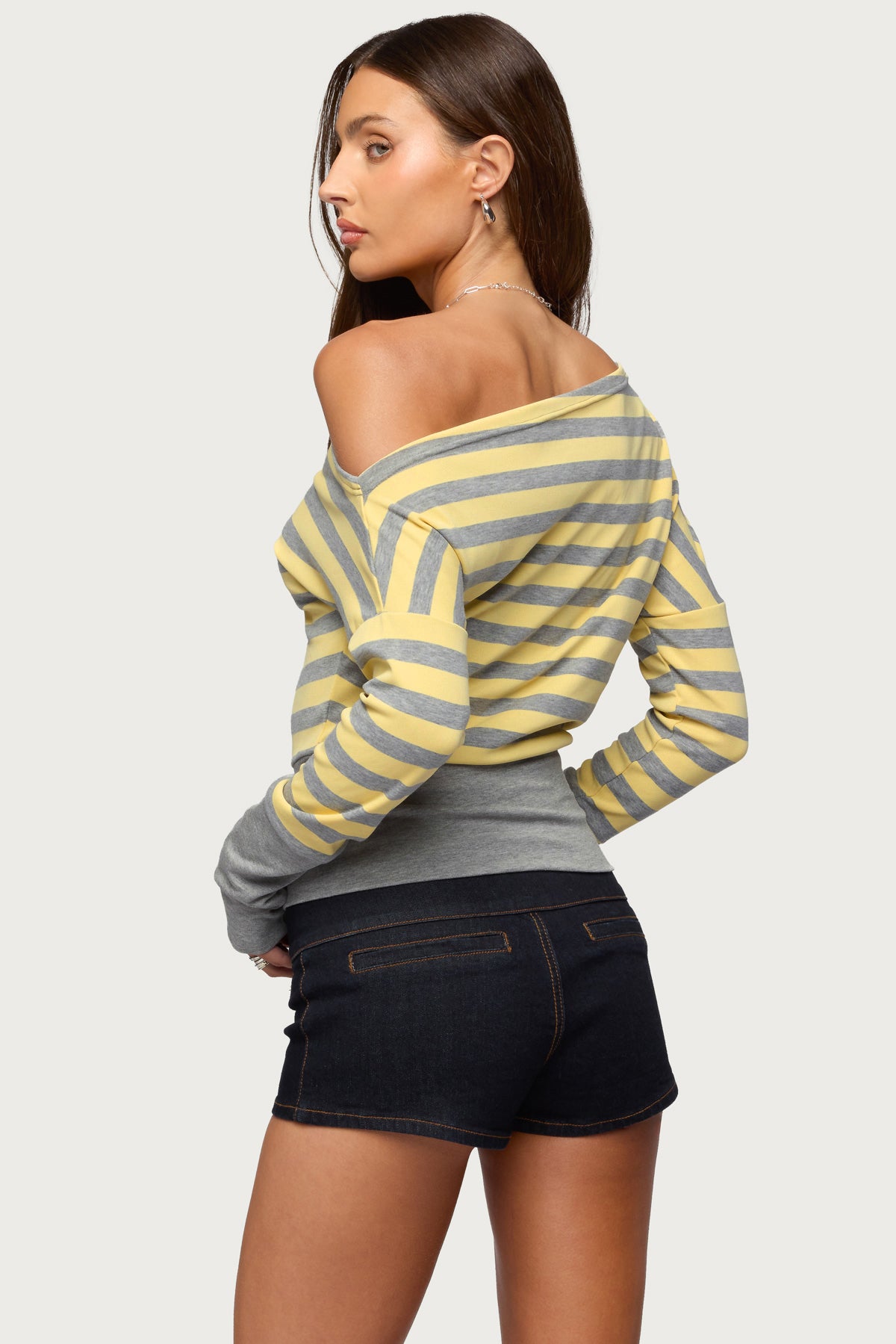 Marniee Striped Off Shoulder Top - Image 5
