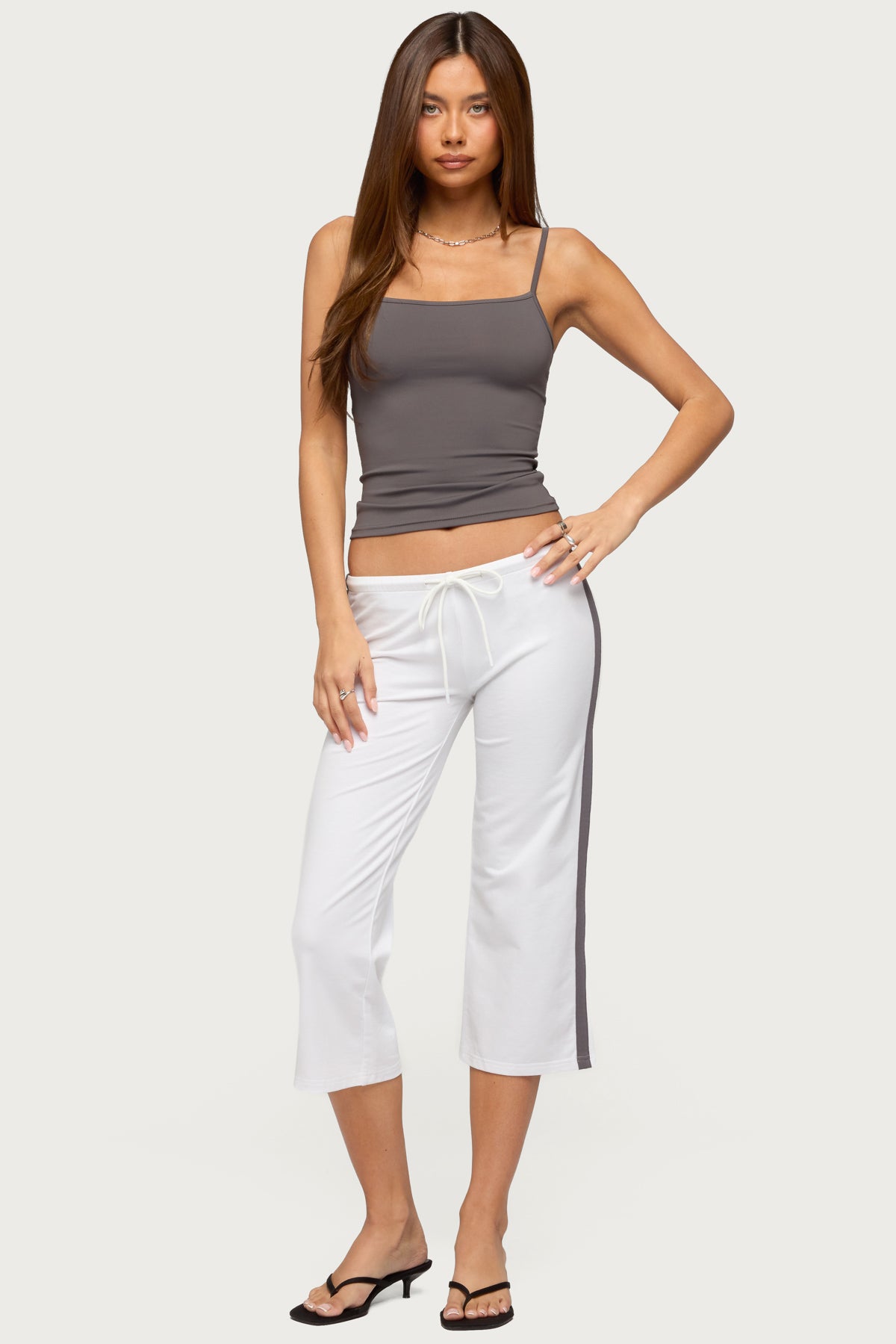 Milene Contrast French Terry Capri Pants - Image 6