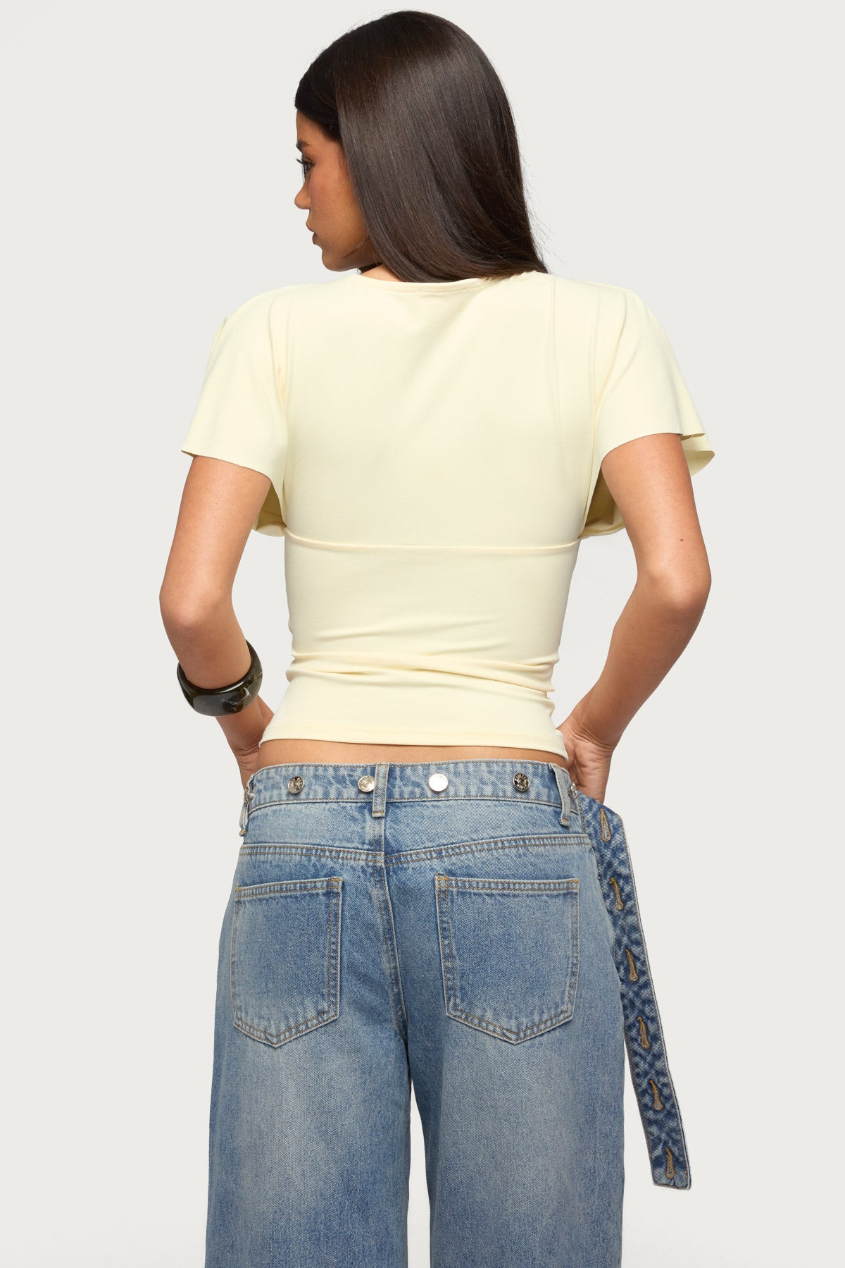 Flutter Plunging V Neck Top - Image 5