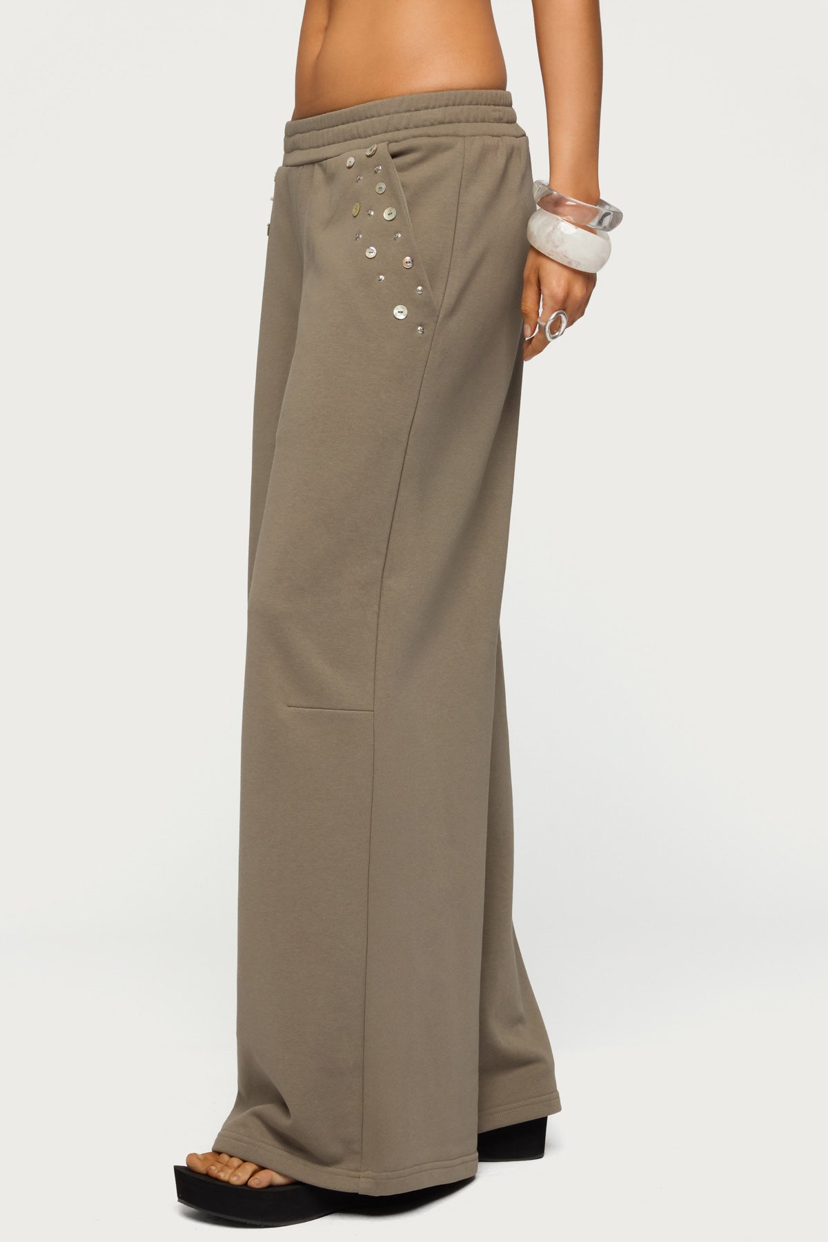 Zania Iridescent Button Sweatpants - Image 3