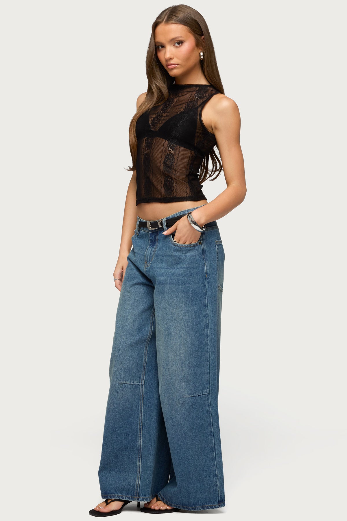 Ephie Sheer Lace Tank Top - Image 4
