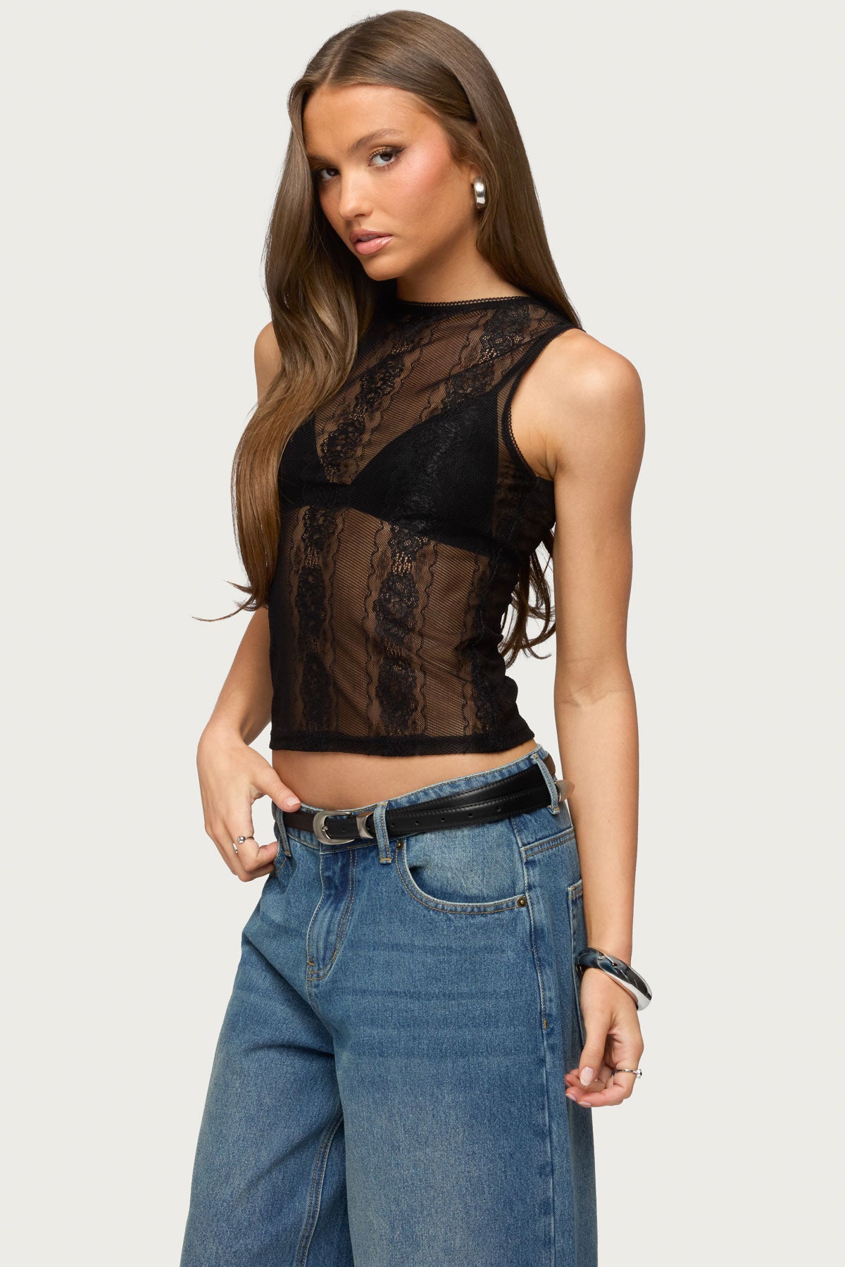 Ephie Sheer Lace Tank Top - Image 3