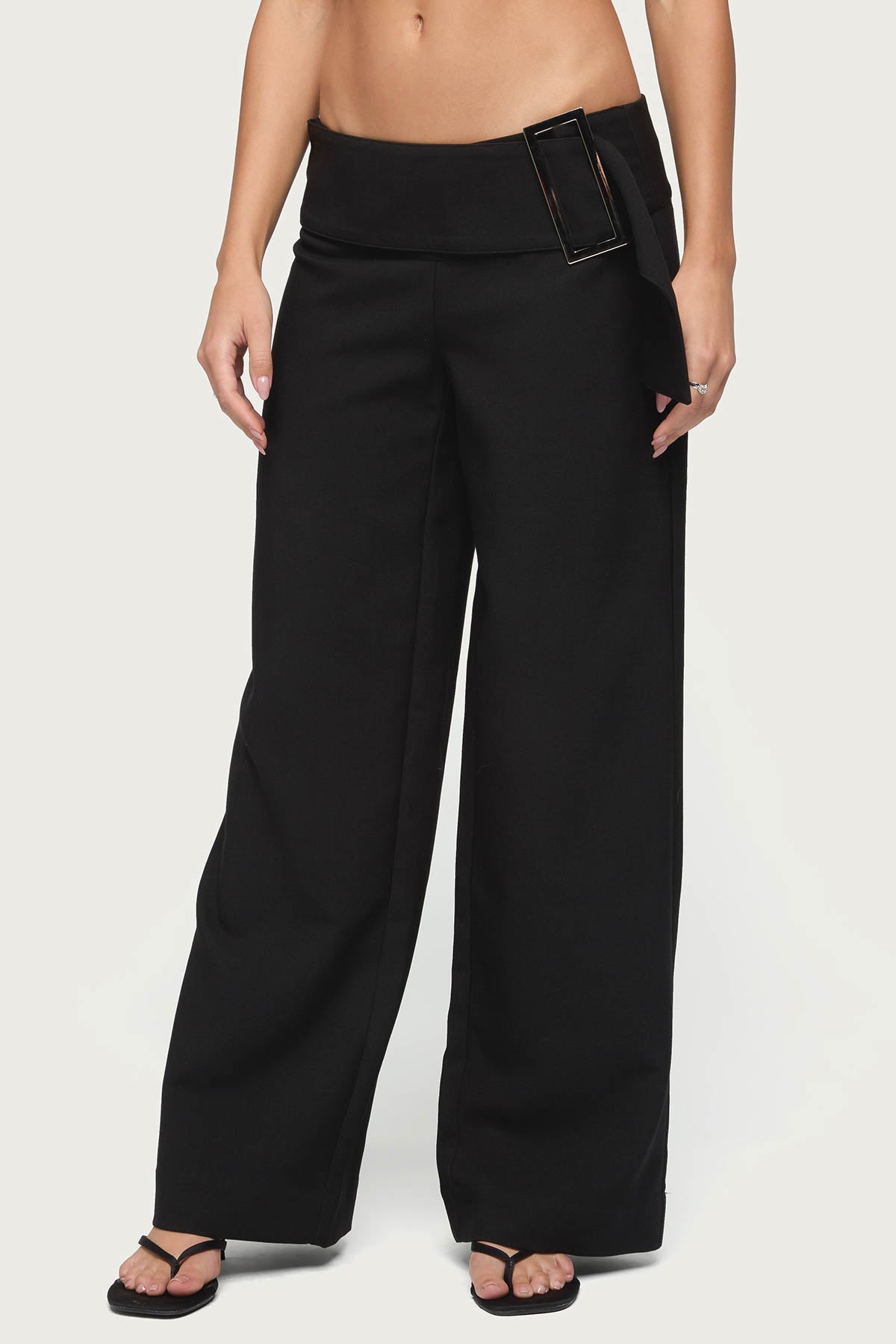 Cerise Buckle Low Rise Baggy Pants - Image 4