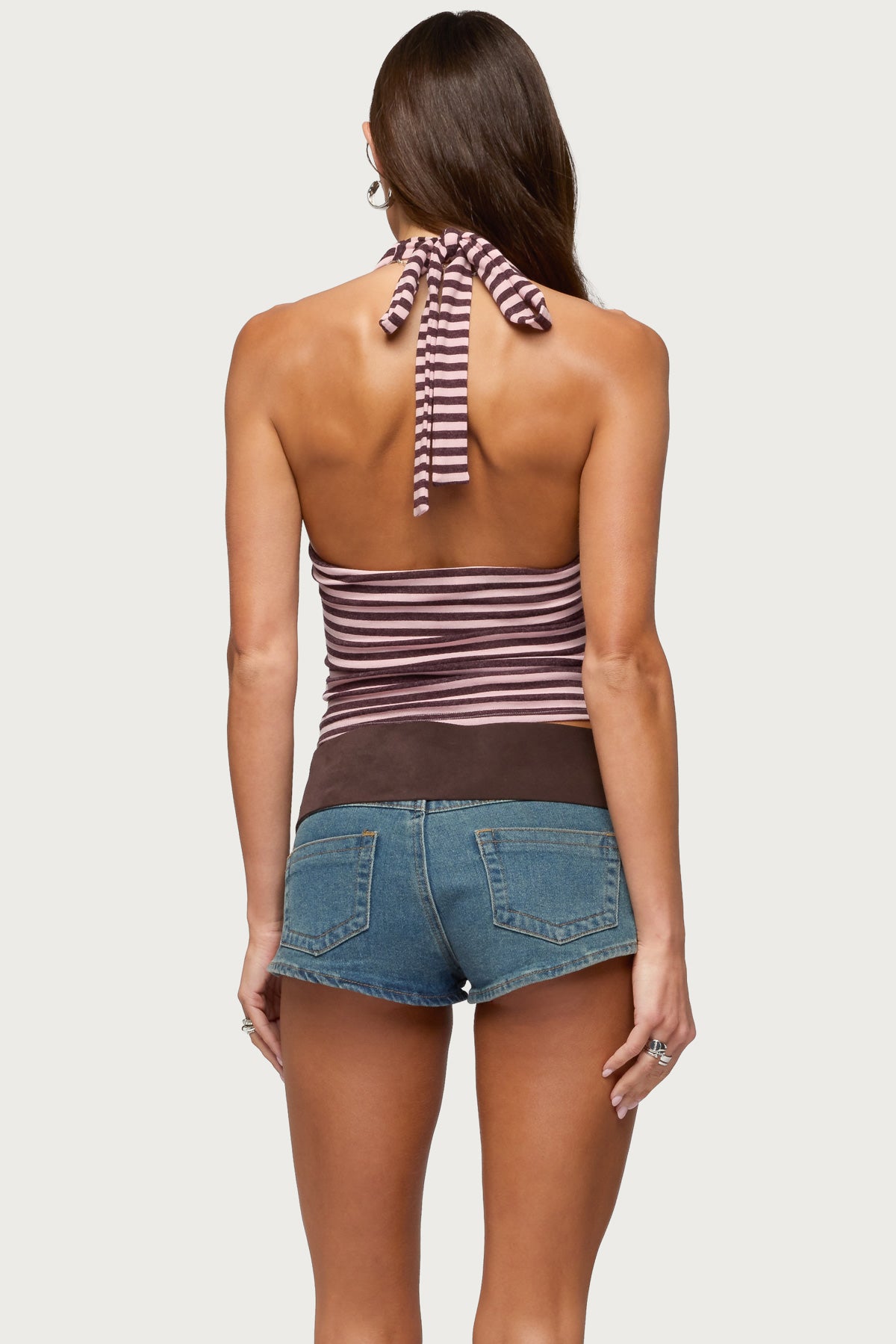Jena Striped Layered Cowl Neck Top - Image 5