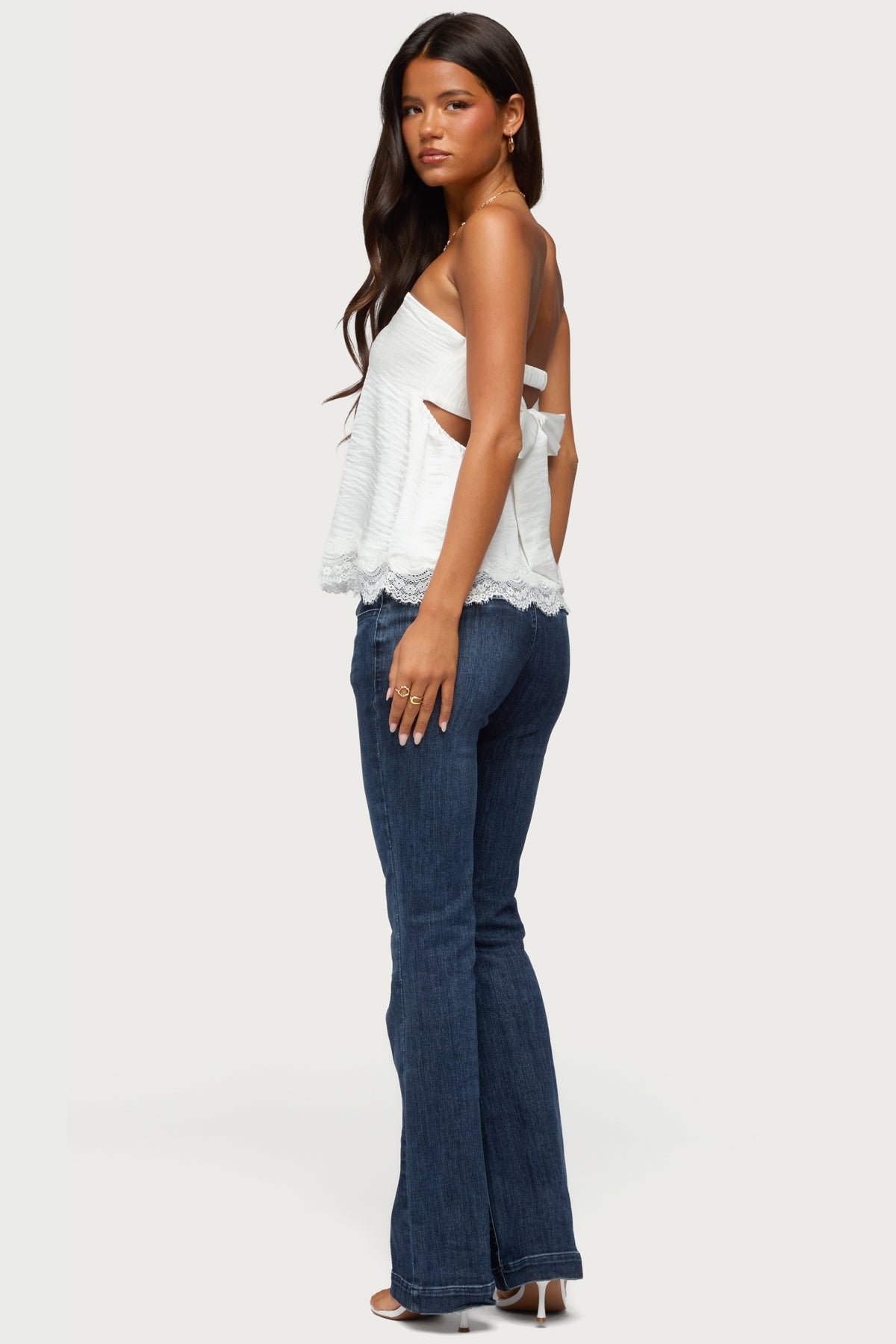 Netta Lacey Strapless Satin Effect Top - Image 5