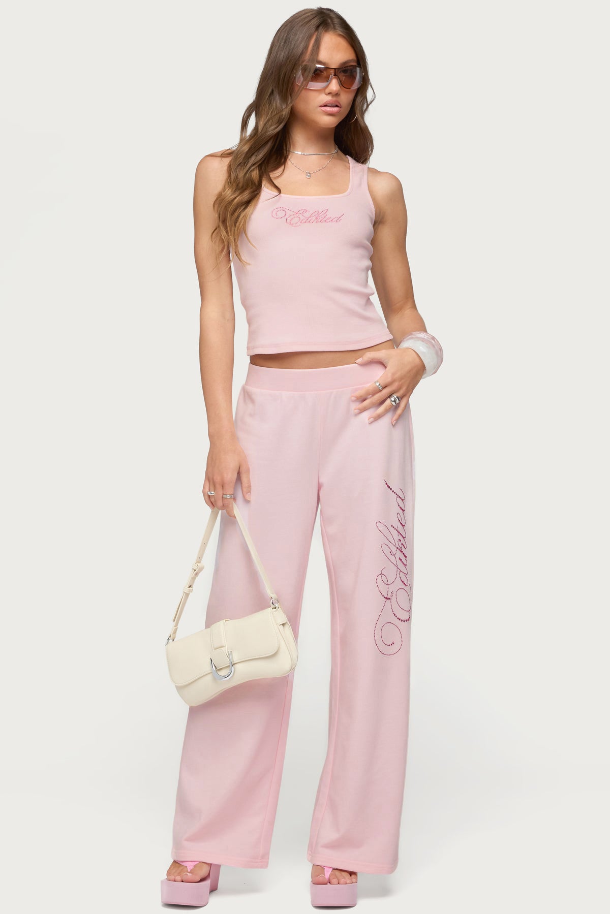 Edikted Studio Rhinestone Ribbed Tank Top - Image 2