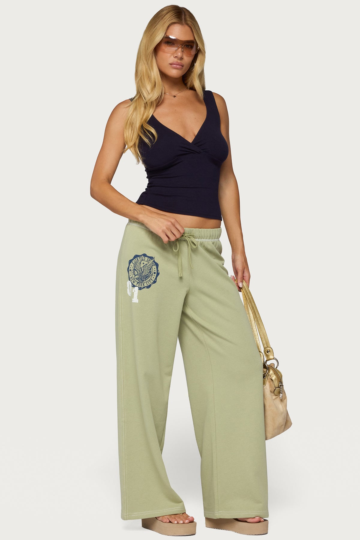 Lalisa V Neck Ribbed Tank Top - Image 2