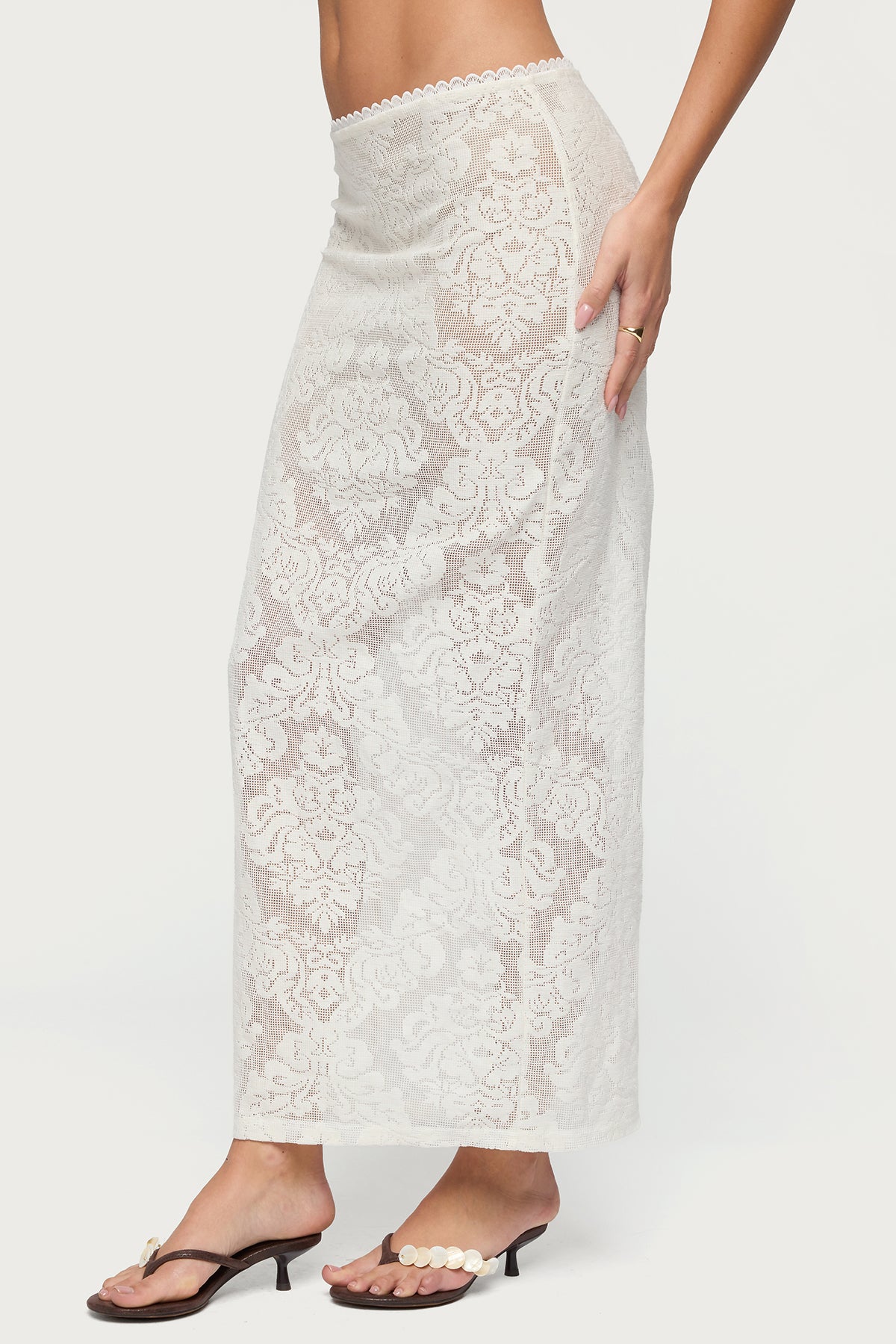 Violette Sheer Lace Maxi Skirt - Image 4