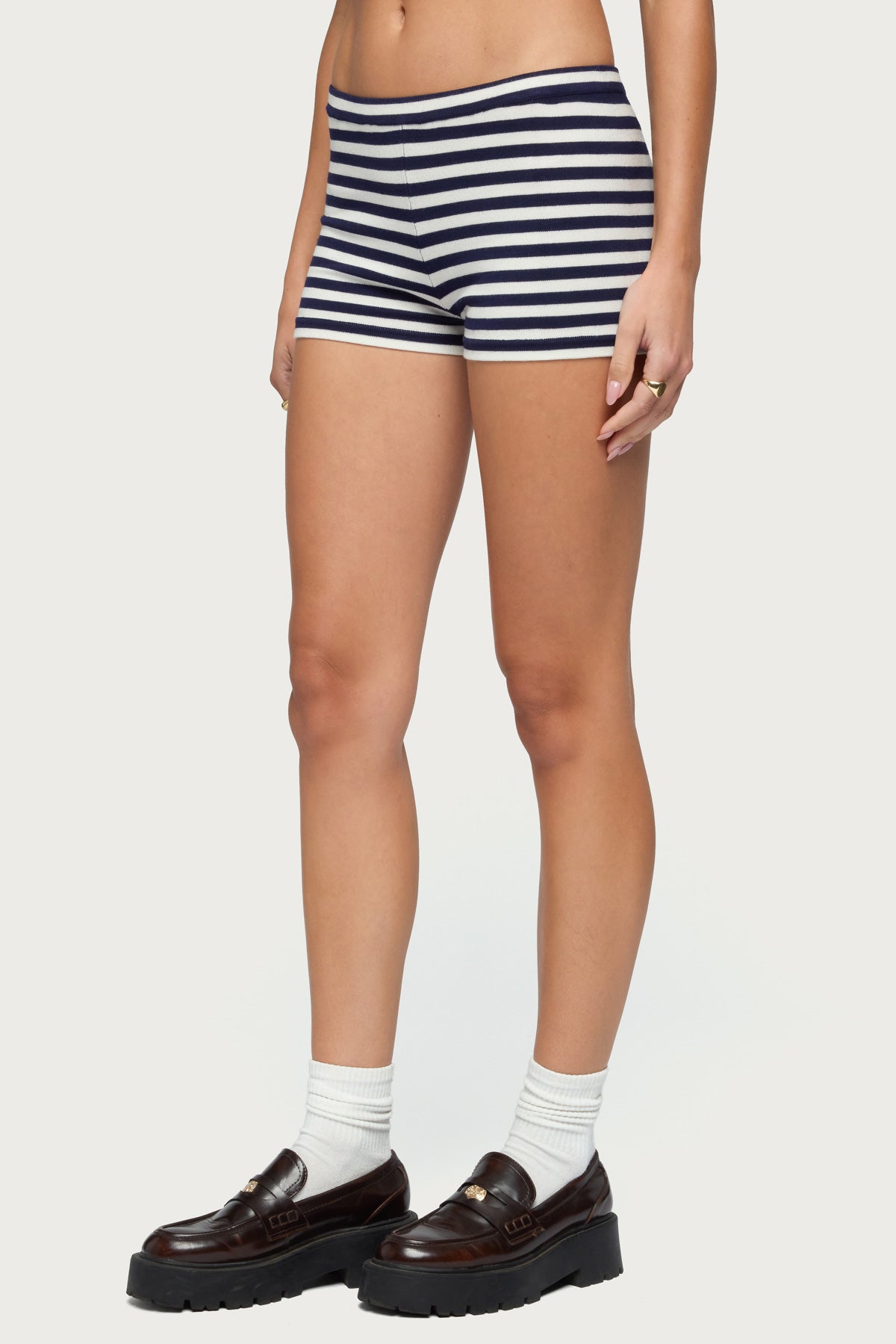 Irena Striped Knit Shorts - Image 4
