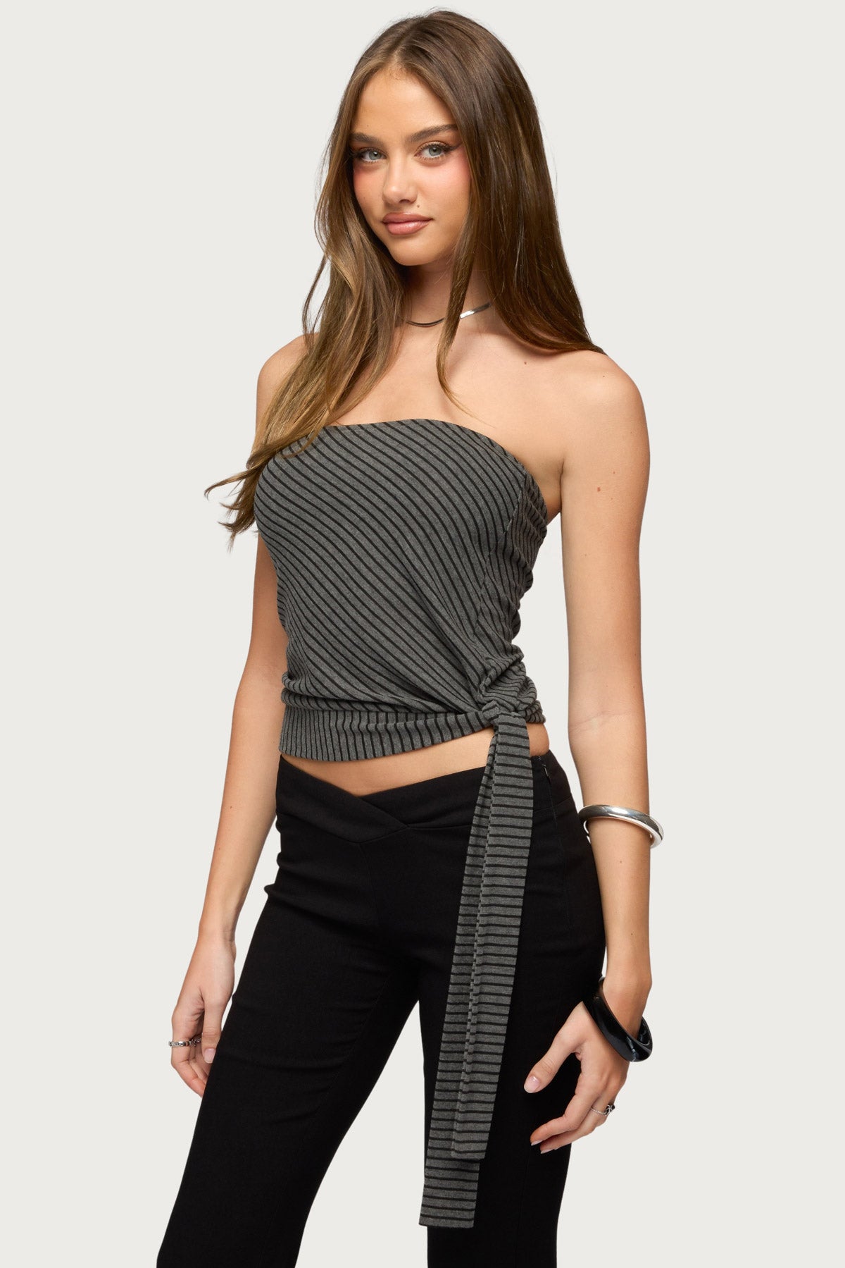 Margotte Striped Strapless Top - Image 3