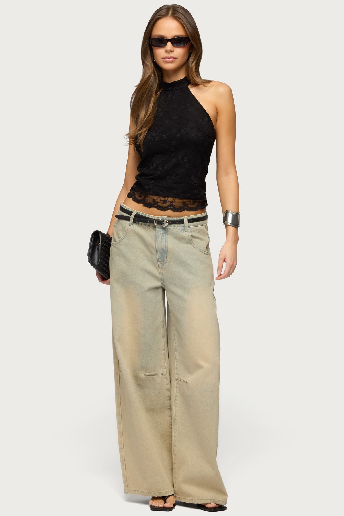 Perrie Lace High Neck Halter Top - Image 2