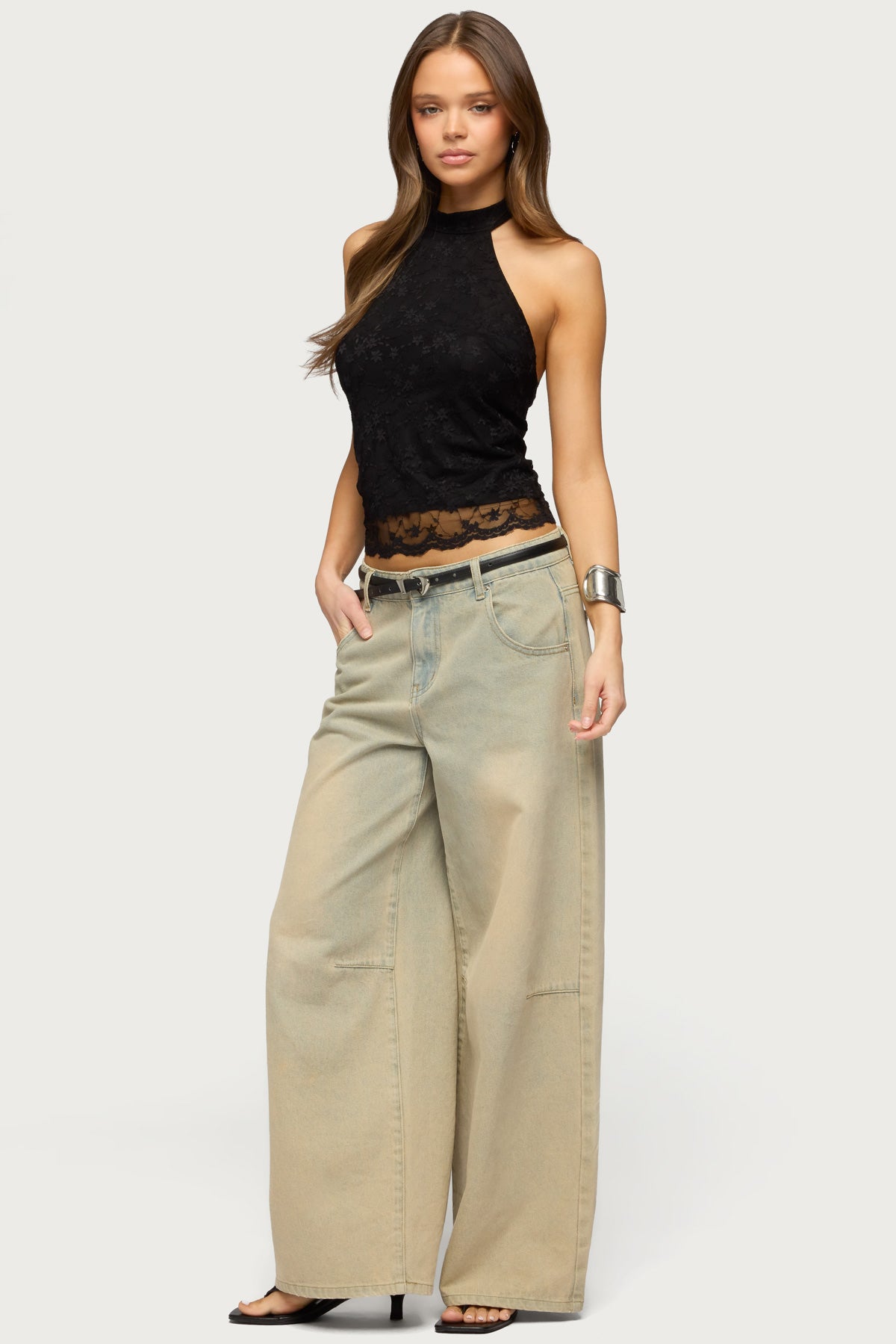 Perrie Lace High Neck Halter Top - Image 4