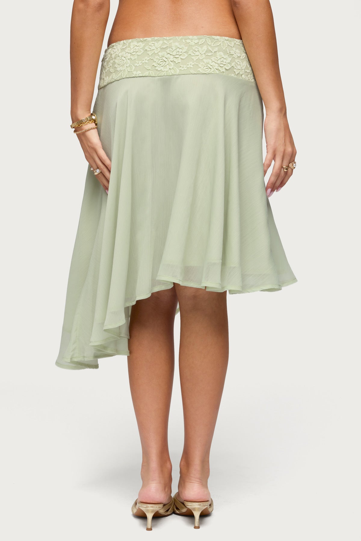Evia Lacey Asymmetric Midi Skirt - Image 5
