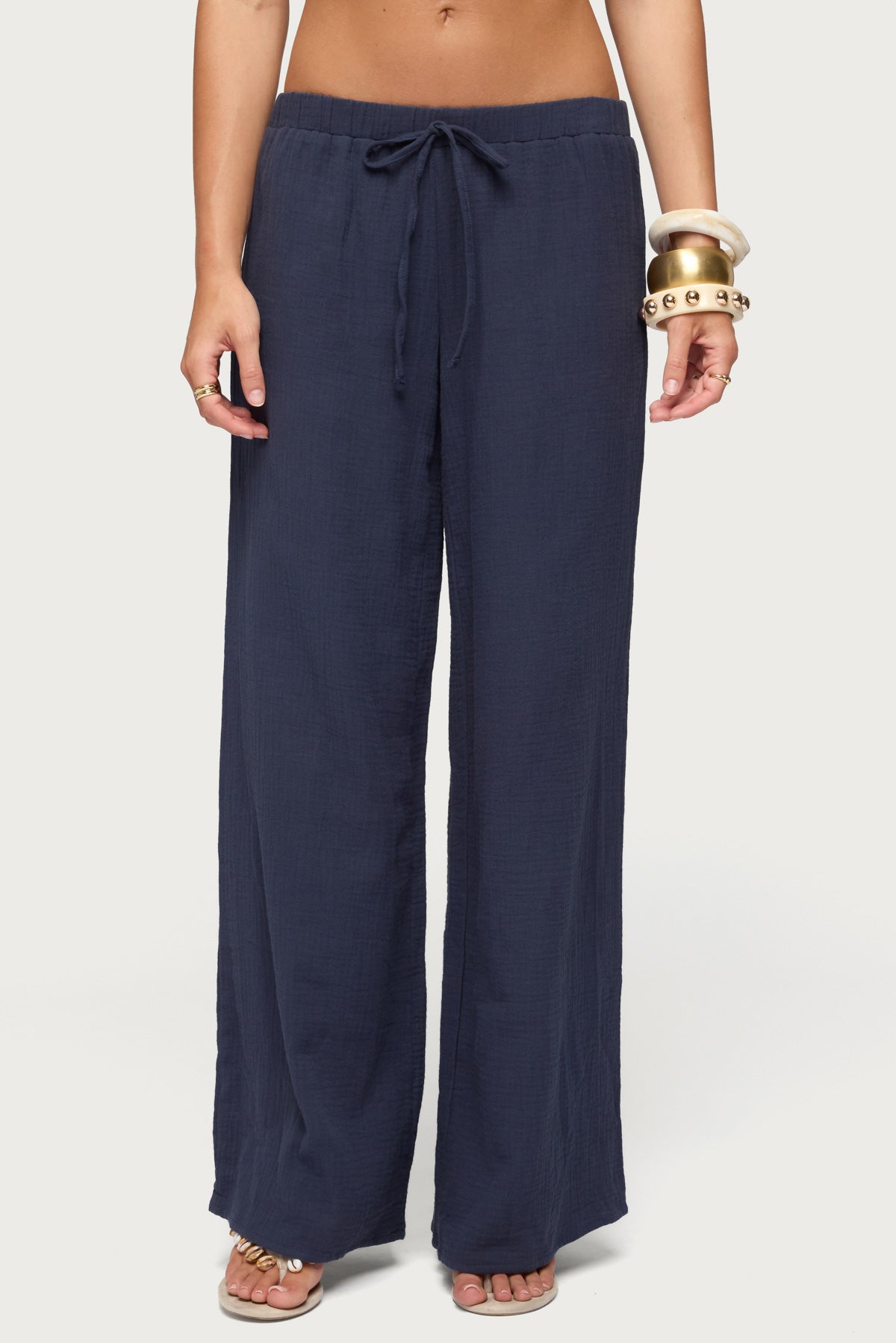 Viktoria Wide Leg Gauze Pants - Image 2