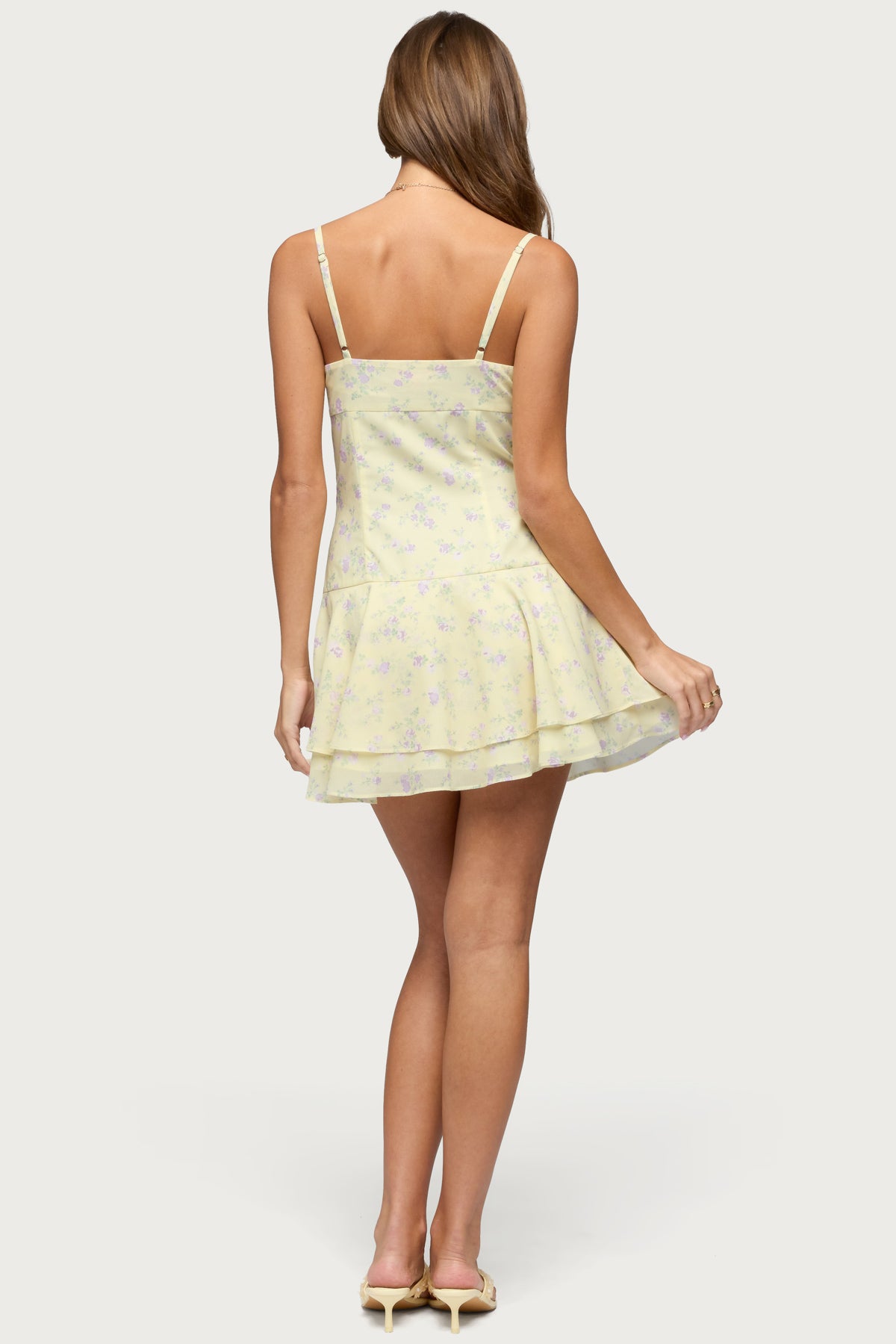 Daphna Floral Chiffon Mini Dress - Image 4